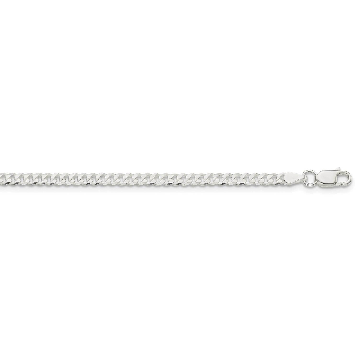 3.15mm Flat Curb Chain 30 Inch Sterling Silver QLB080-30, MPN: QLB080-30,