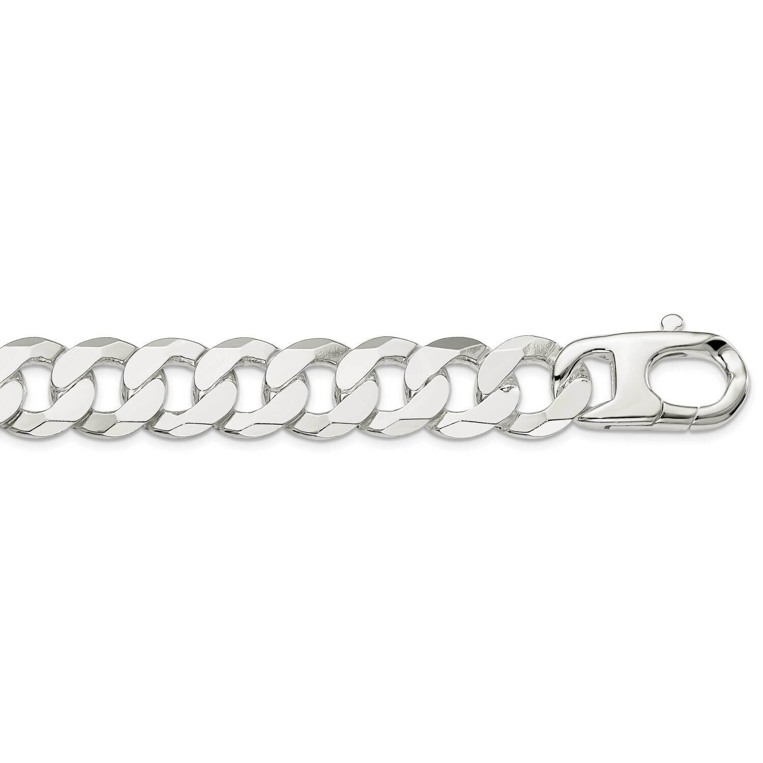 16mm Flat Curb Chain 22 Inch Sterling Silver QLB400-22, MPN: QLB400-22,