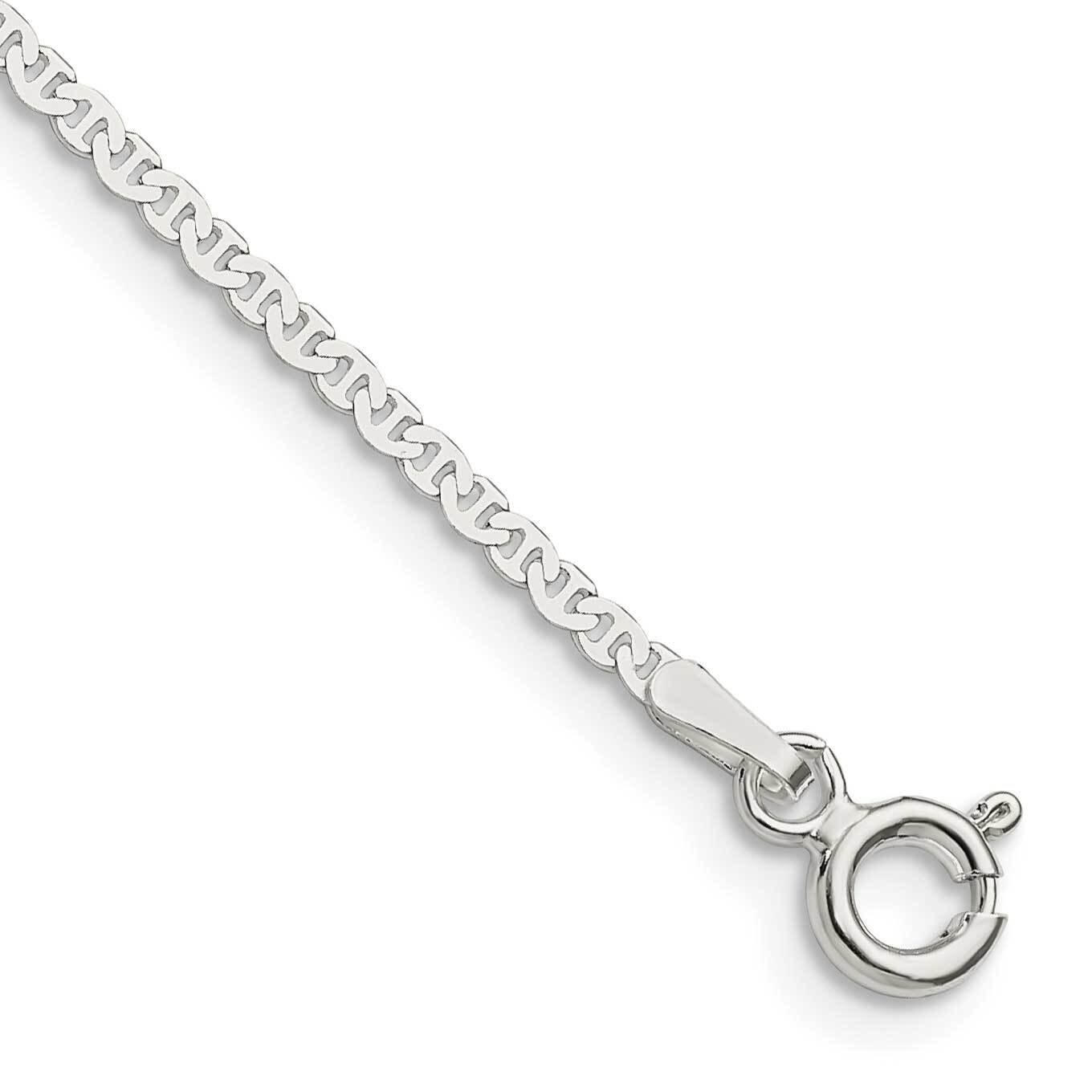 1.85mm Flat Anchor Chain Anklet 9 Inch Sterling Silver QLFA040-9