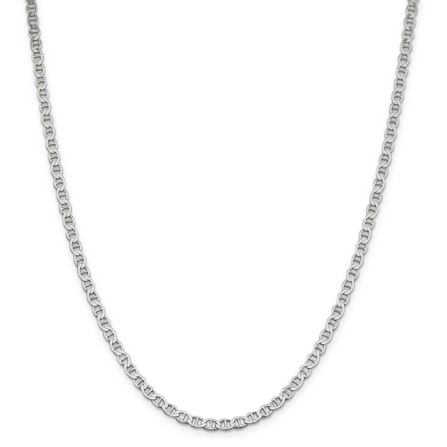 4mm Flat Anchor Chain 22 Inch Sterling Silver QLFA080-22, MPN: QLFA080-22,