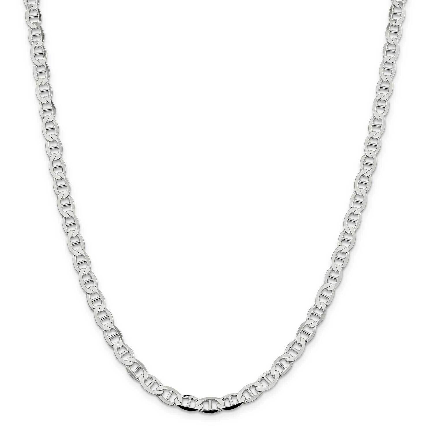 5.7mm Flat Anchor Chain 26 Inch Sterling Silver QLFA120-26, MPN: QLFA120-26,