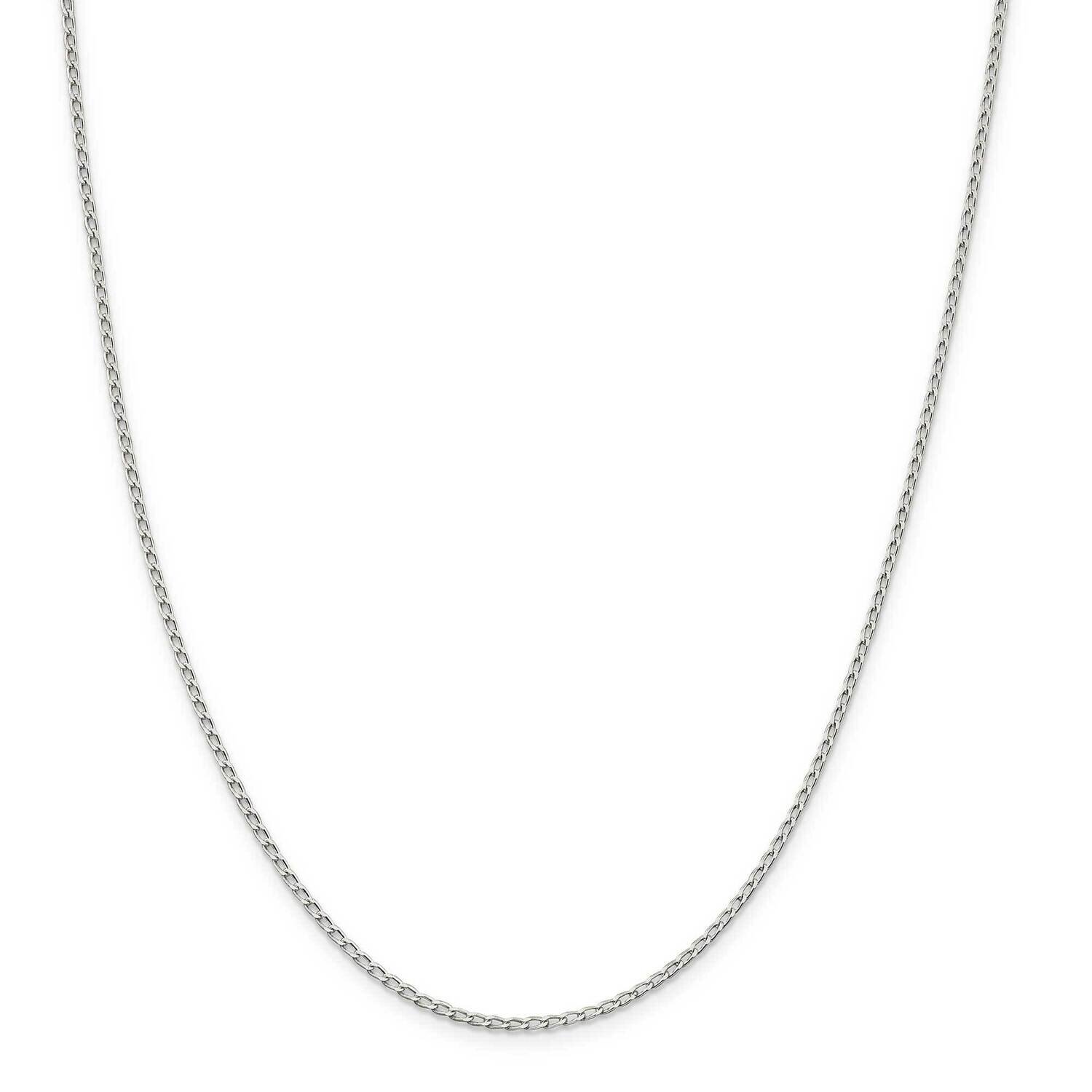 1.5mm Open Elongated Link Chain 22 Inch Sterling Silver QLL050-22, MPN: QLL050-22,