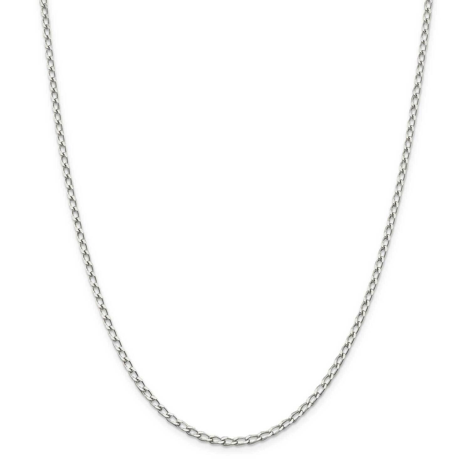 2.8mm Open Elongated Link Chain 22 Inch Sterling Silver QLL080-22, MPN: QLL080-22,