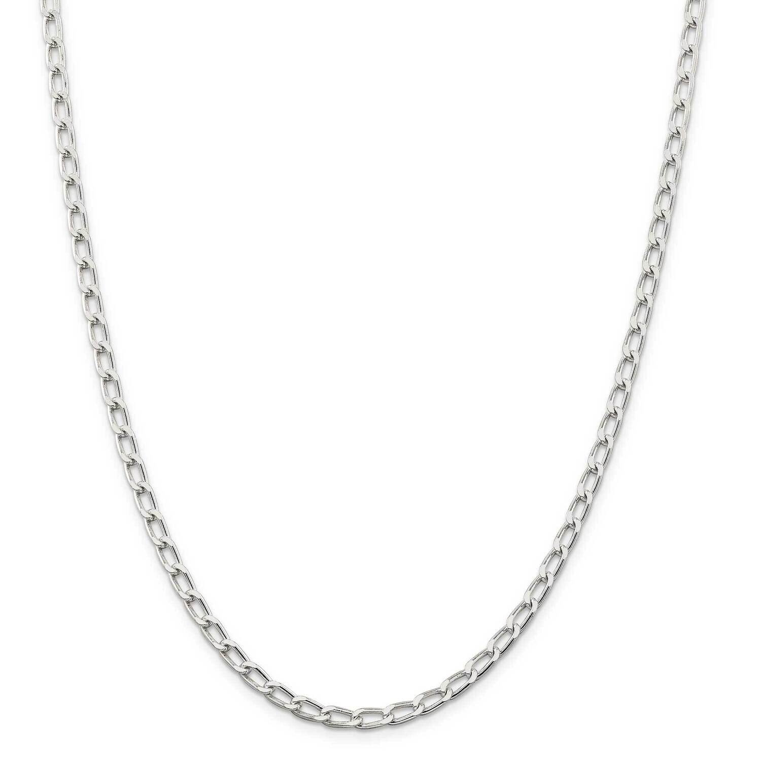 4.3mm Open Elongated Link Chain 22 Inch Sterling Silver QLL120-22, MPN: QLL120-22,
