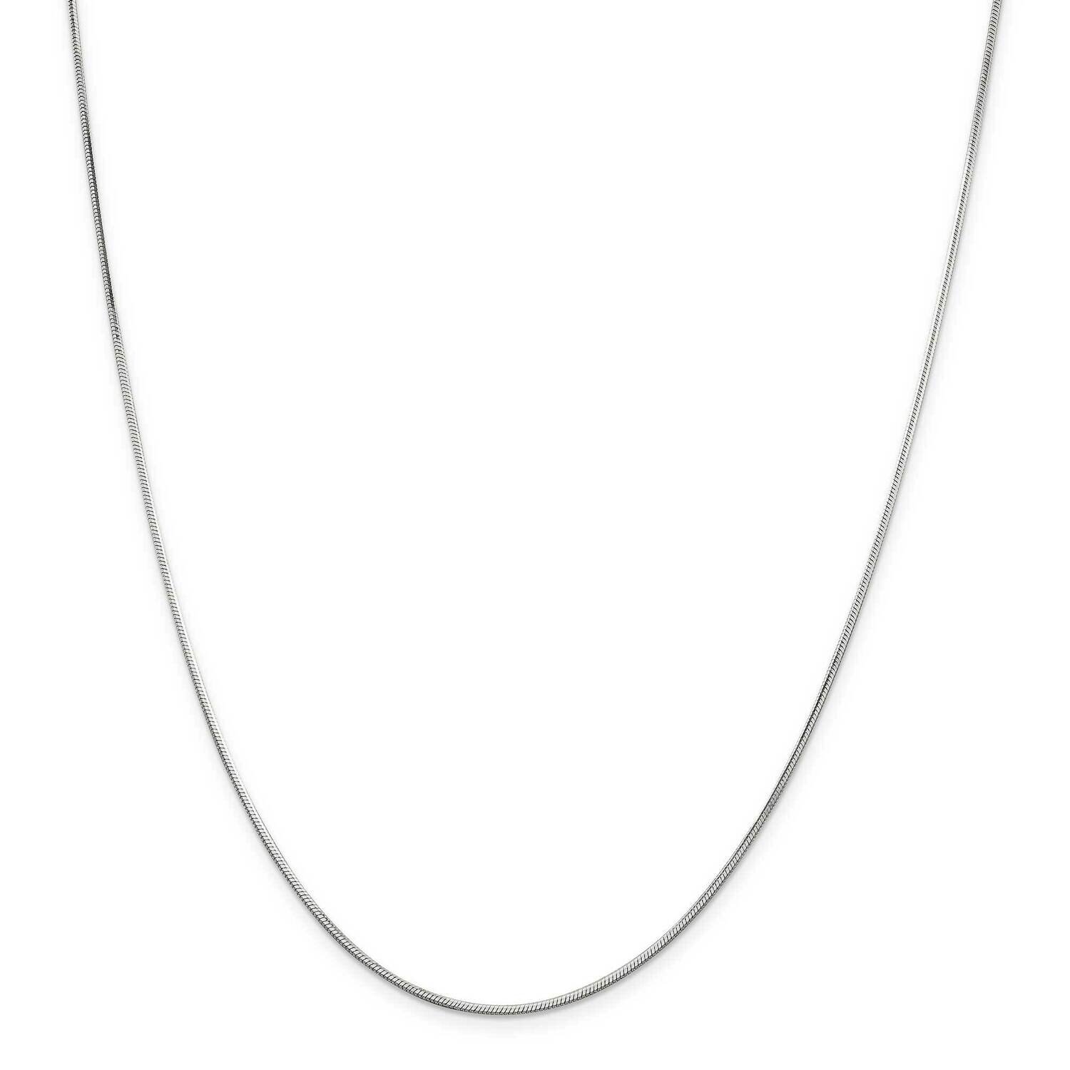 1.25mm Octagonal Snake Chain 26 Inch Sterling Silver QOS035-26