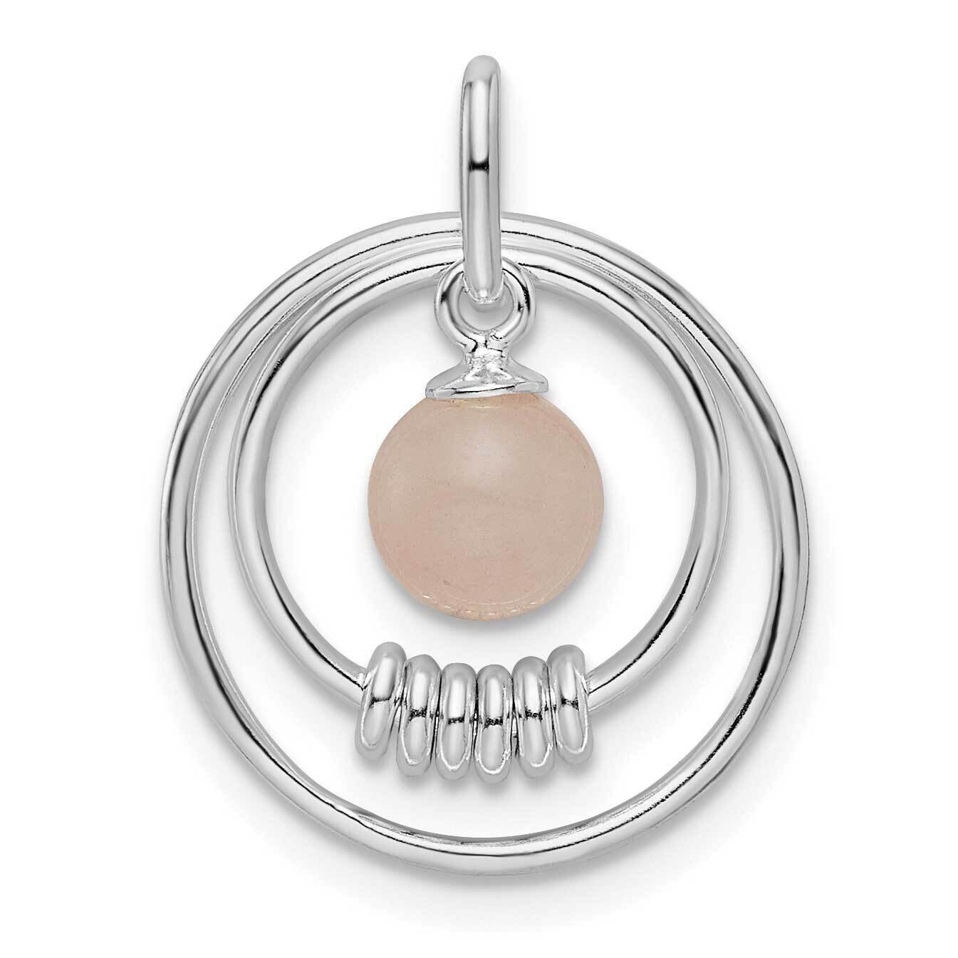 Pink Quartzite In Circles Pendant Sterling Silver Polished QP5436