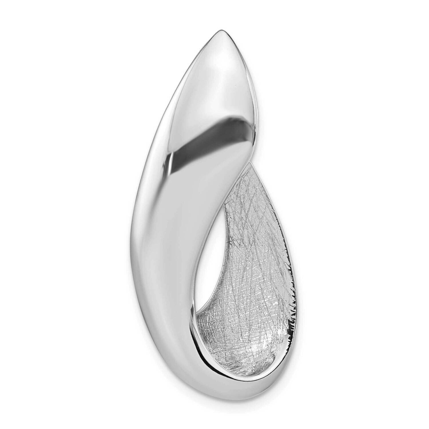 Brushed and Polished Fancy Slide Sterling Silver Rhodium-Plated QP5438