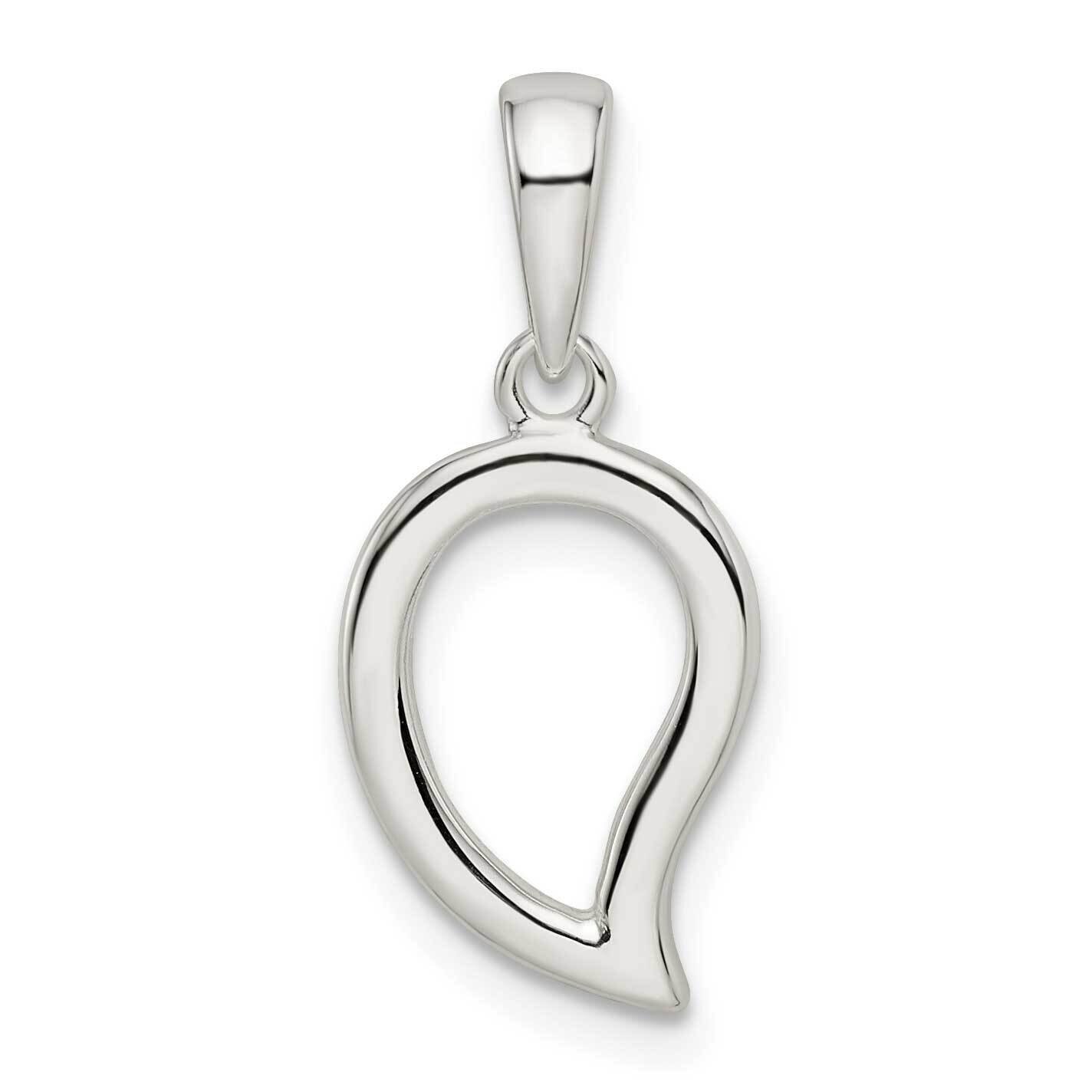 Open Center Leaf Pendant Sterling Silver Polished QP5440, MPN: QP5440,