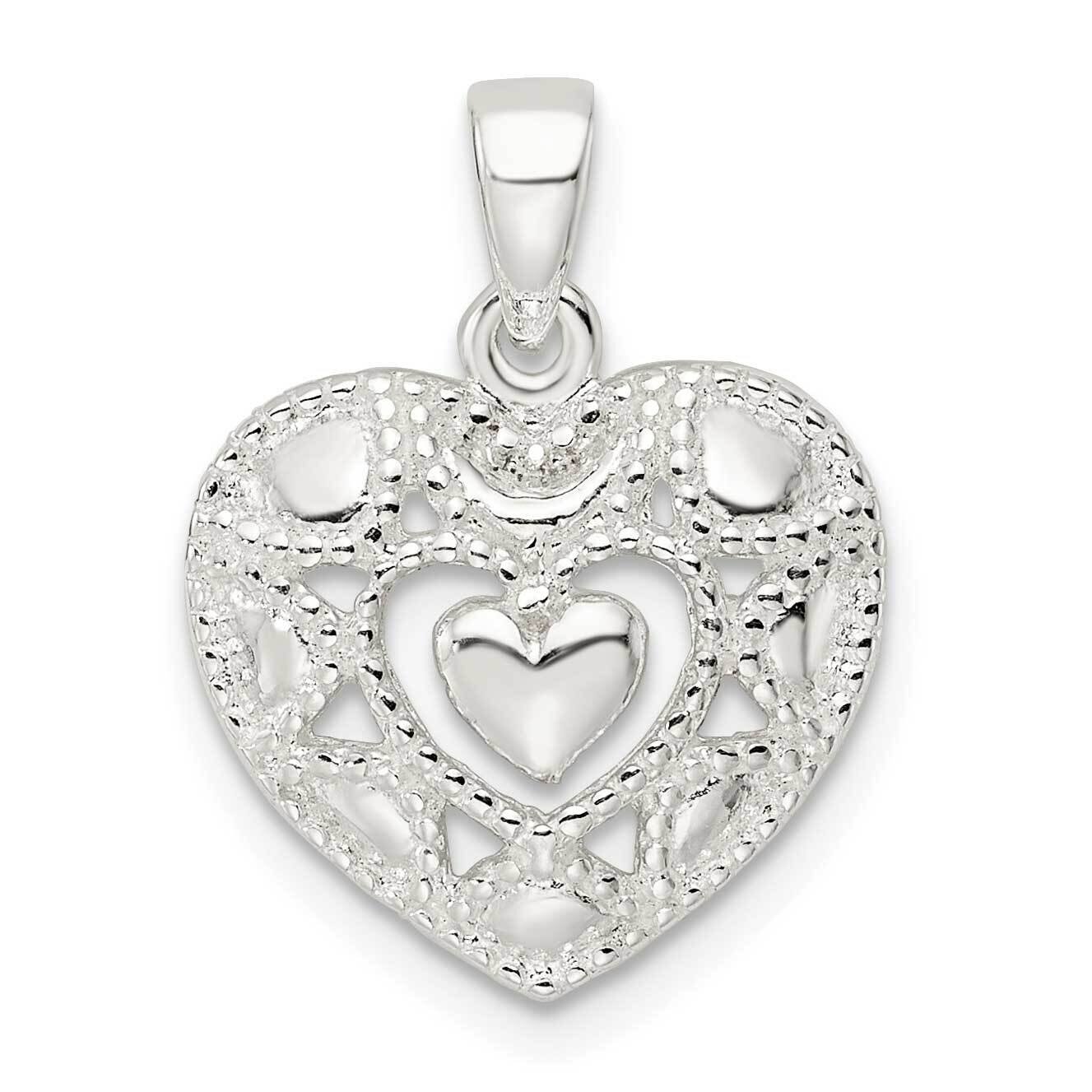 Heart Pendant Sterling Silver Polished QP5501, MPN: QP5501,
