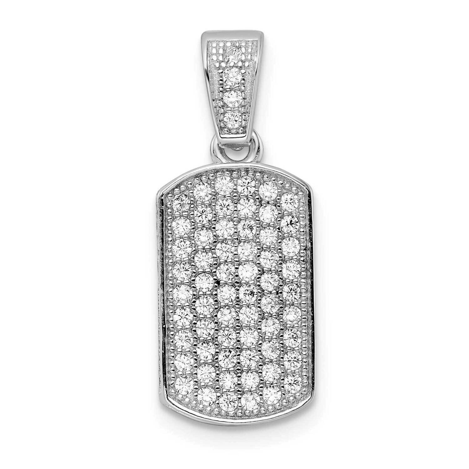 CZ Diamond Pendant Sterling Silver Rhodium-Plated Polished QP5507