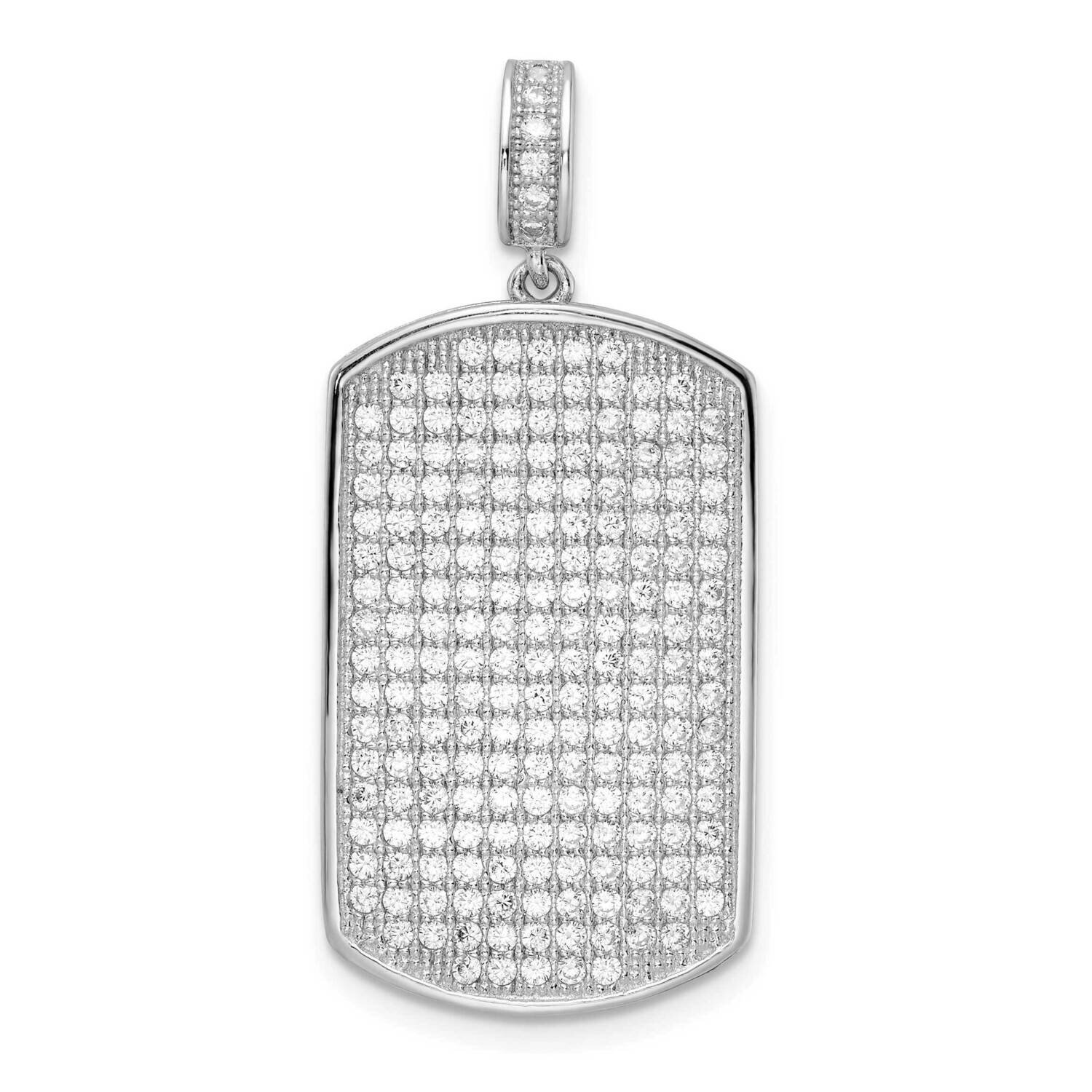 CZ Diamond Pendant Sterling Silver Rhodium-Plated Polished QP5509, MPN: QP5509,