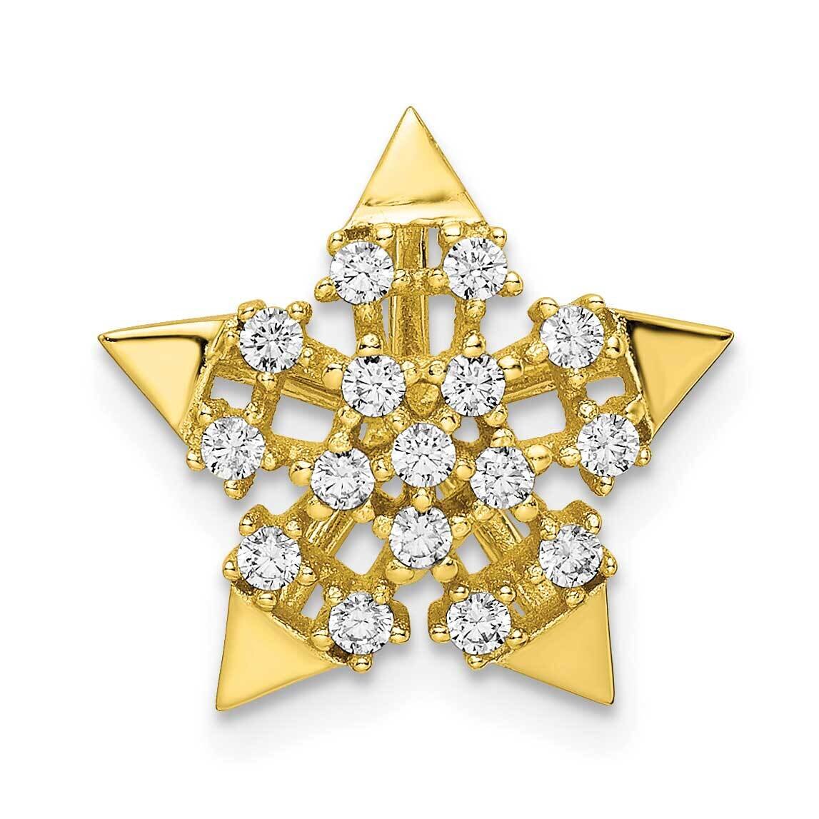 Gold-Tone Star Slide Sterling Silver Cz Diamond QP5530
