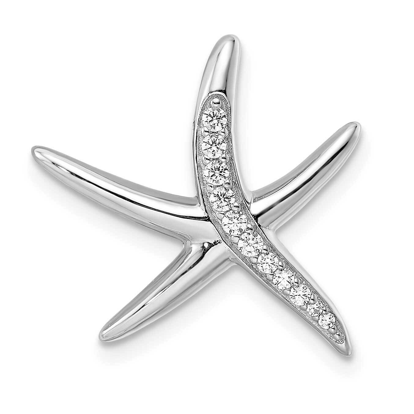 CZ Diamond Starfish Slide Sterling Silver Rhodium-Plated QP5543