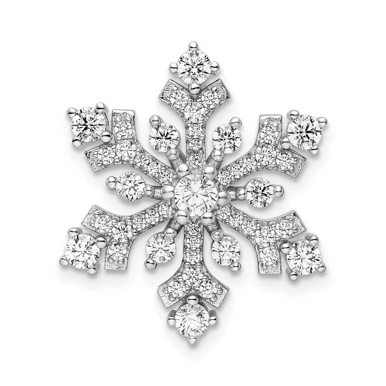 CZ Diamond Snowflake Slide Sterling Silver Rhodium-Plated QP5546