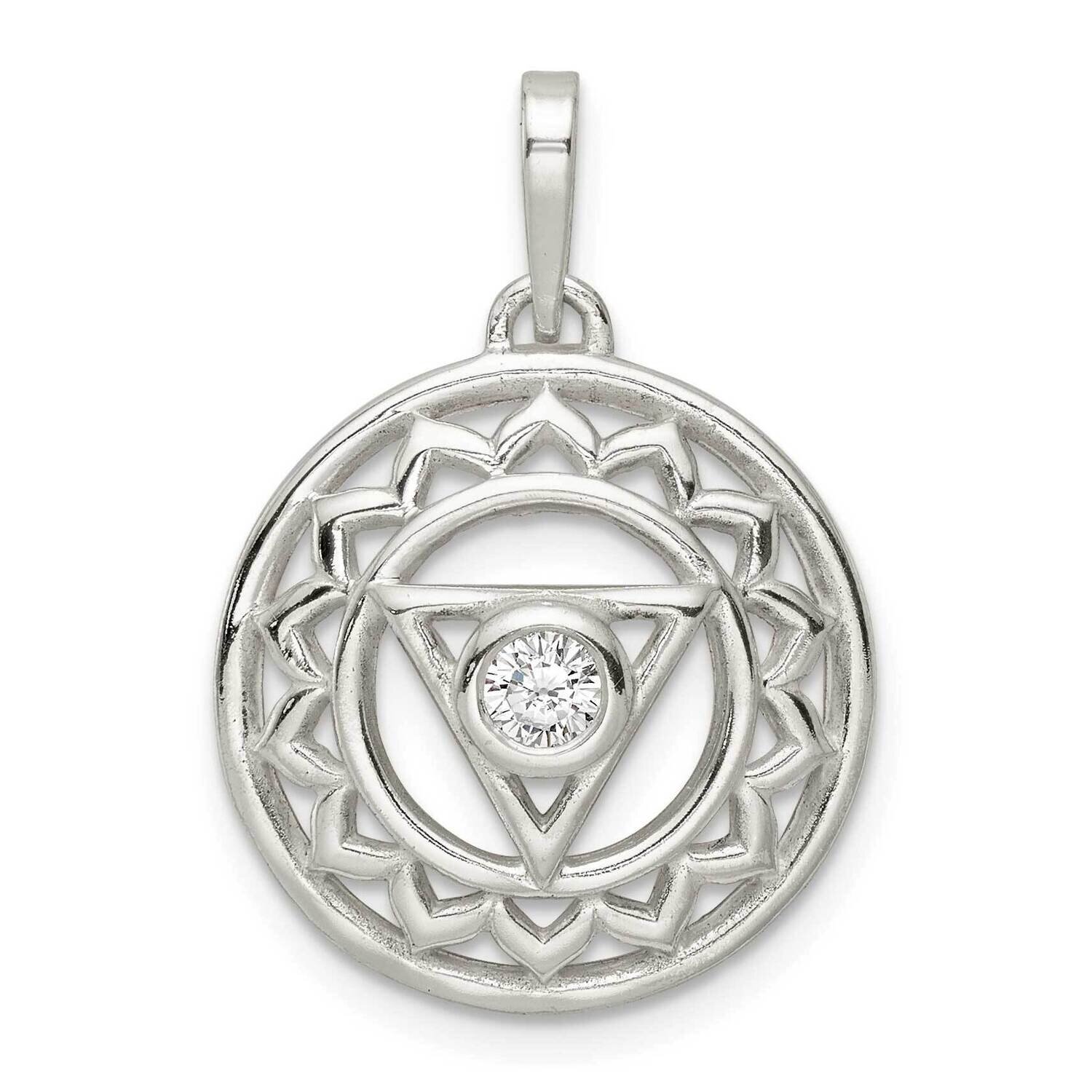 Throat Chakra Filigree Pendant Sterling Silver Cz Diamond QP5550, MPN: QP5550,
