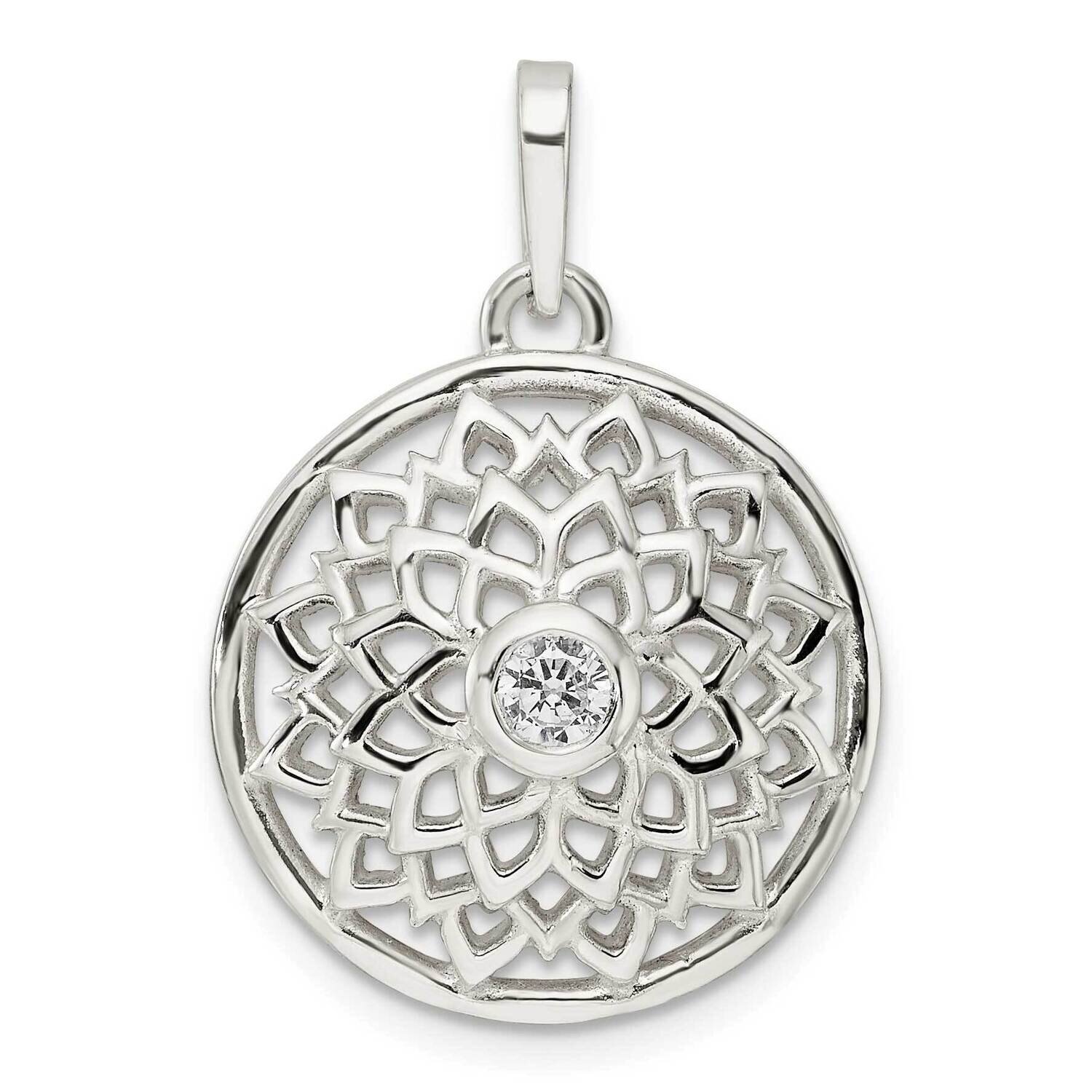 Crown Chakra Pendant Sterling Silver Cz Diamond QP5554, MPN: QP5554,