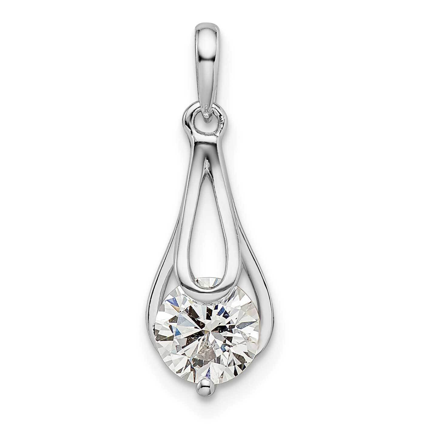 CZ Diamond Pendant Sterling Silver Rhodium-Plated QP5560, MPN: QP5560,