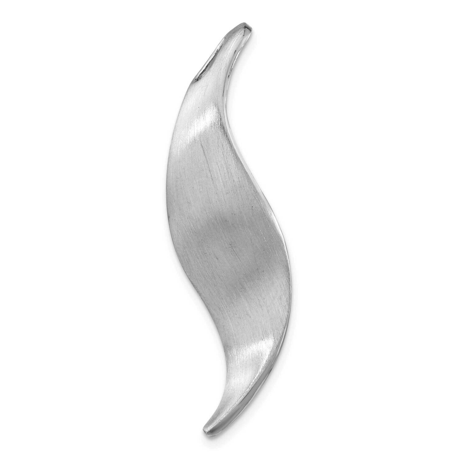 Brushed & Polished Curved Chain Slide Sterling Silver Rhodium-Plated QP5593