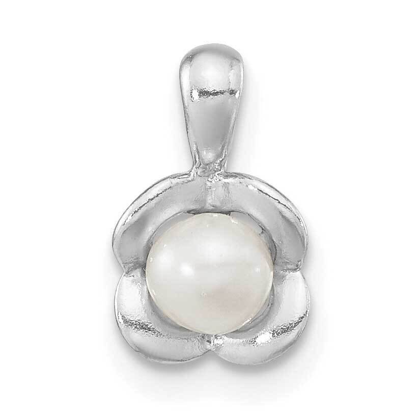 Fwc Pearl Polished Flower Pendant Sterling Silver Rhodium-Plated QP5596, MPN: QP5596,