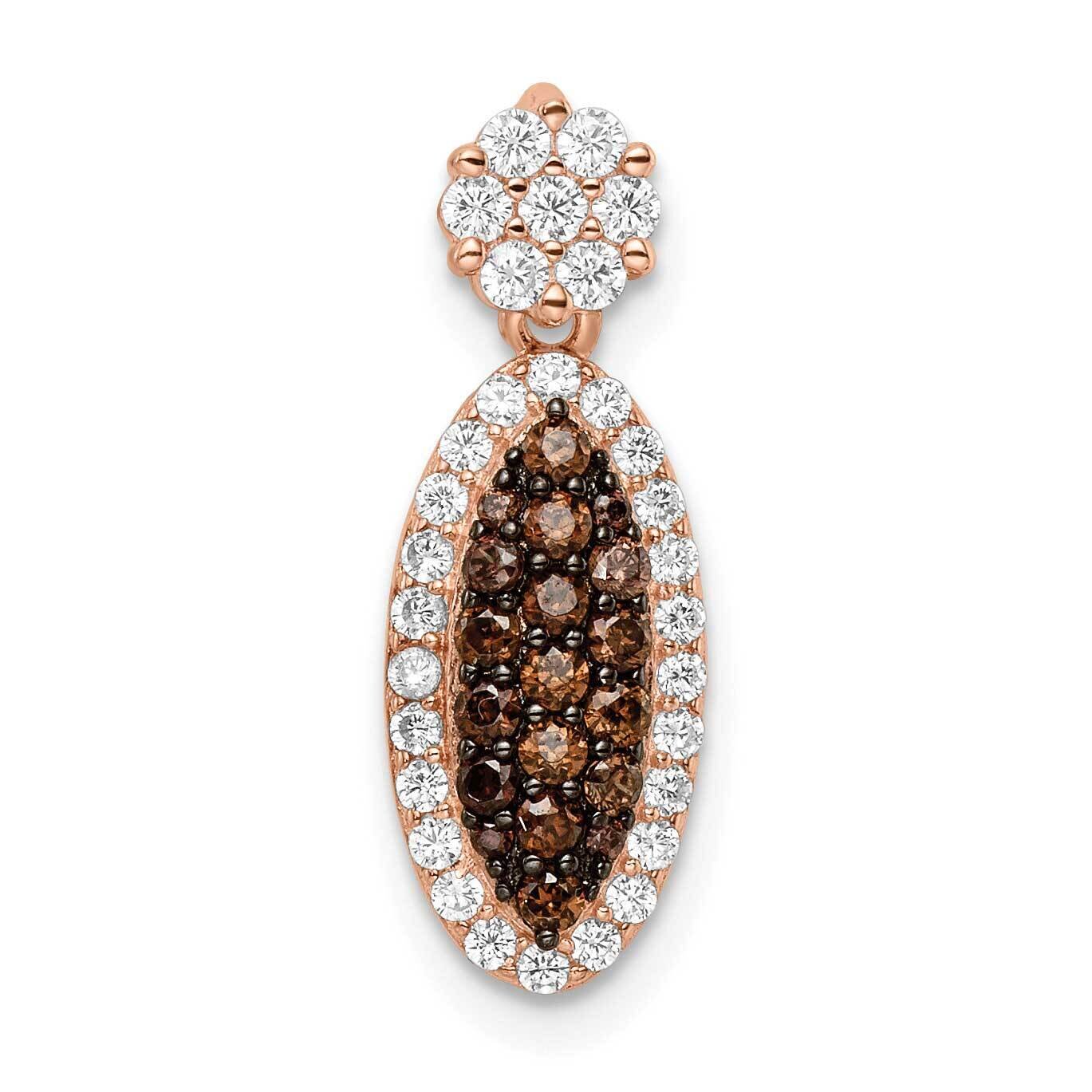 Black Rhodium-Plated CZ Diamond Pendant Sterling Silver Rose-Tone QP5603, MPN: QP5603,