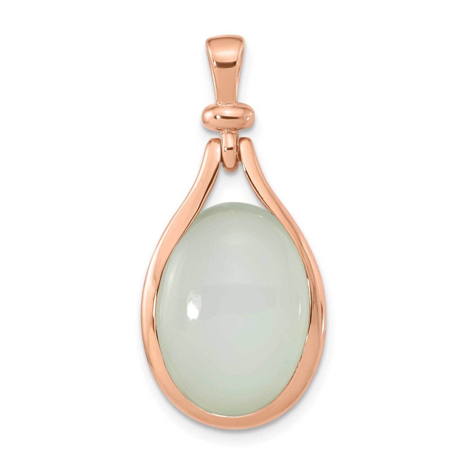 Rose Gold-Plated Green Chalcedony Pendant Sterling Silver QP5641