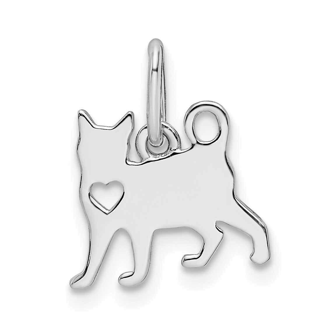 Cat with Heart Pendant Sterling Silver Rhodium-Plated QP5652, MPN: QP5652,