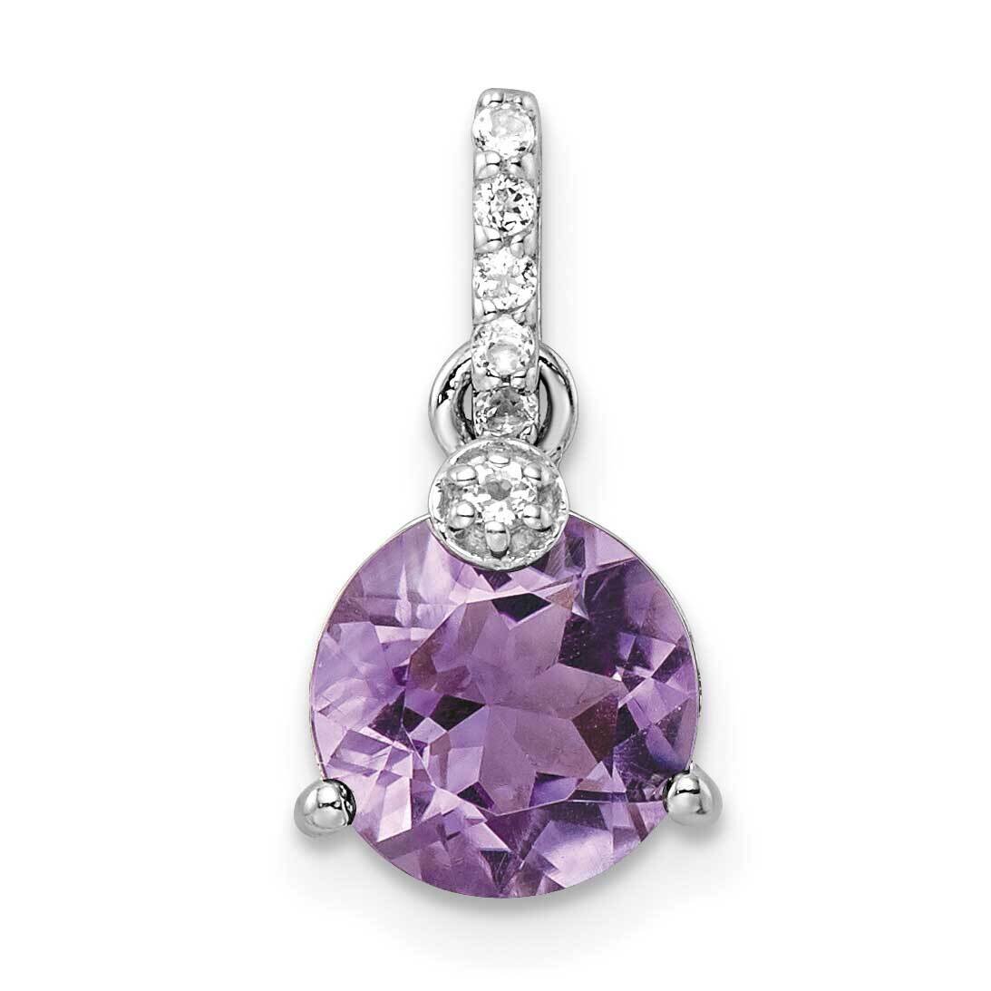 Circle 1.47Amethyst Whitetopaz Pendant Sterling Silver Rhodium-Plated QP5710AM, MPN: QP5710AM,