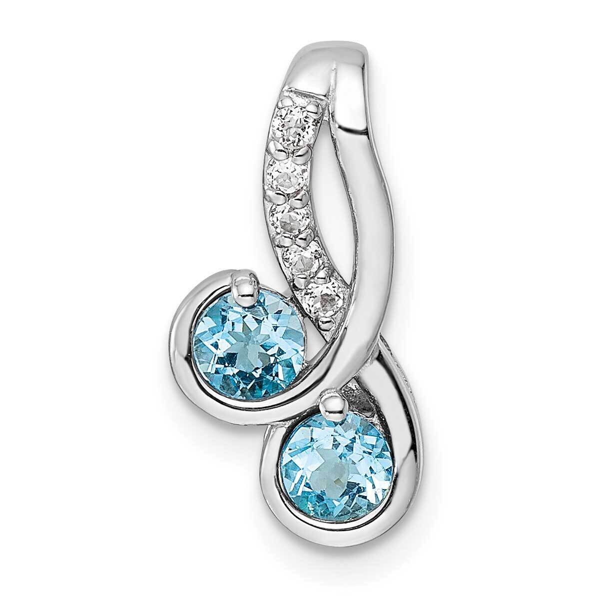 .66T.W. Lsbt White Topaz Pendant Sterling Silver Rhodium-Plated QP5712BT, MPN: QP5712BT,