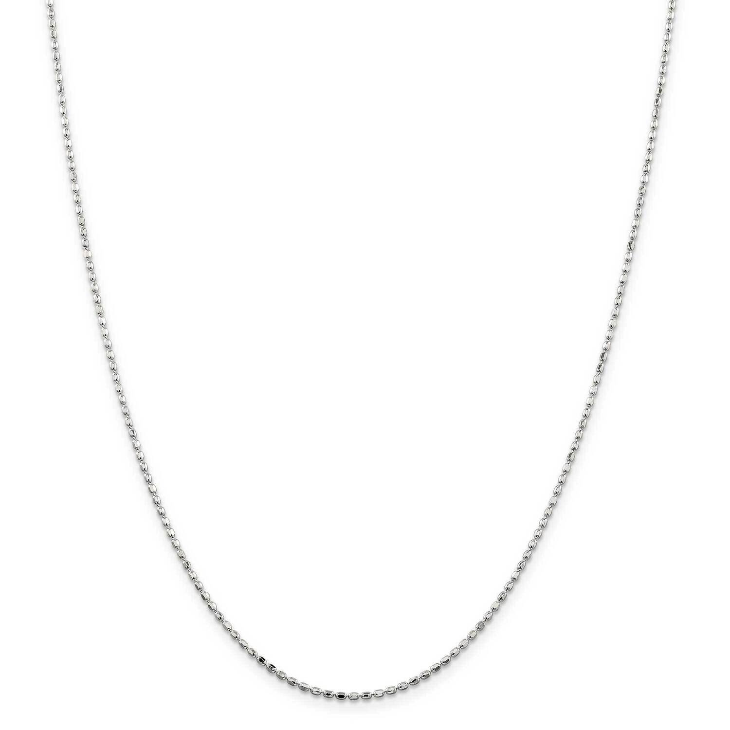 1.5mm Fancy Beaded Chain 30 Inch Sterling Silver QPE12-30, MPN: QPE12-30,