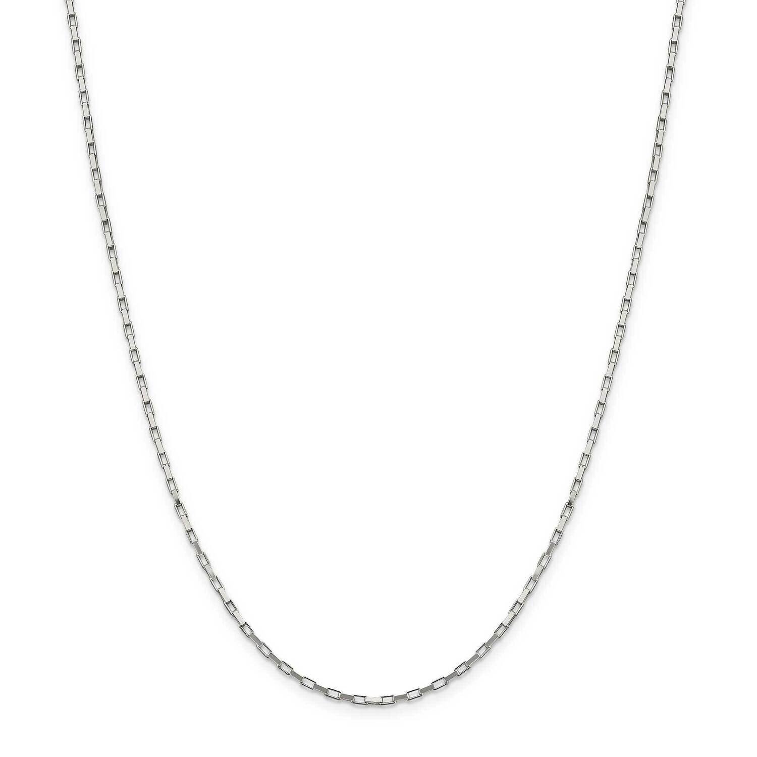1.65mm Elongated Box Chain 26 Inch Sterling Silver QPE13-26, MPN: QPE13-26,