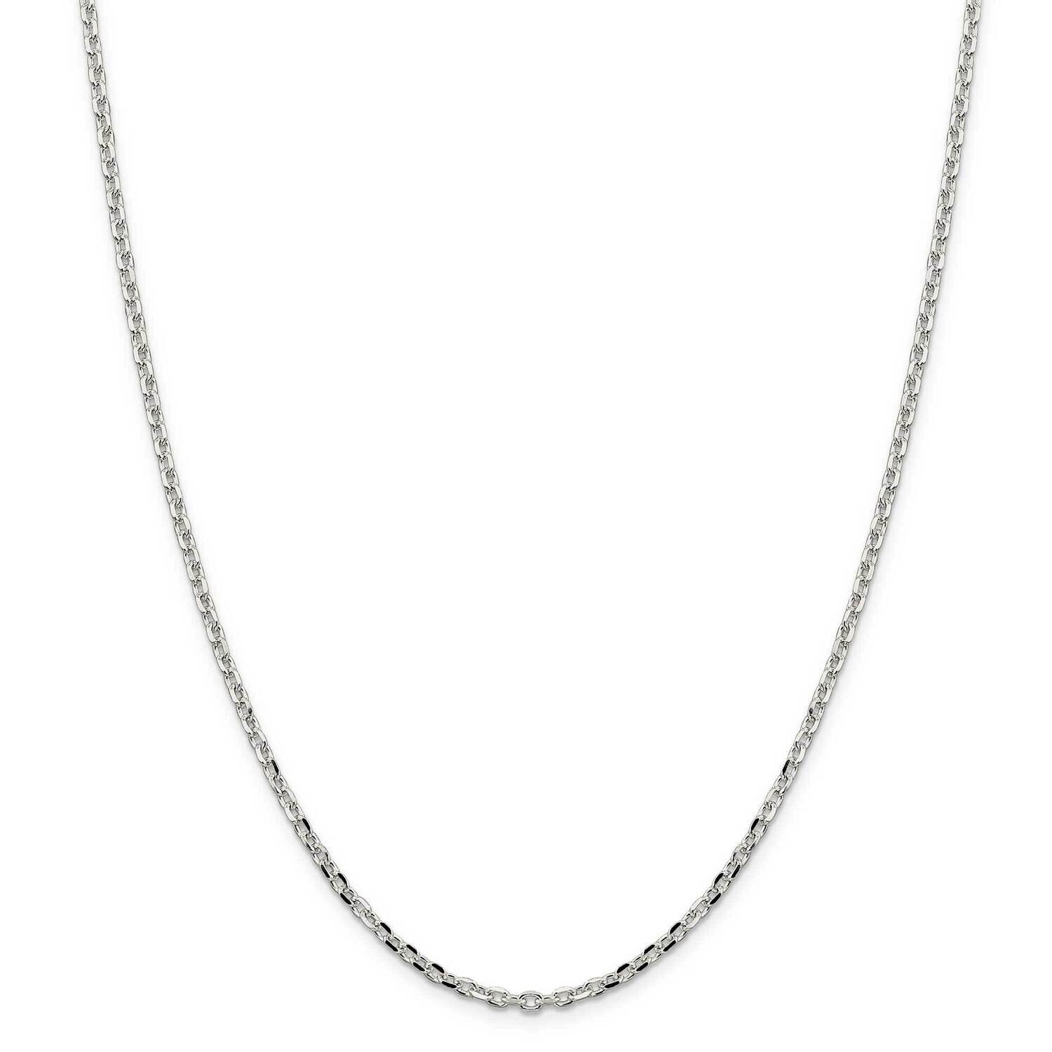 2.75mm Diamond-Cut Forzantina Cable Chain 26 Inch Sterling Silver QPE15-26, MPN: QPE15-26,