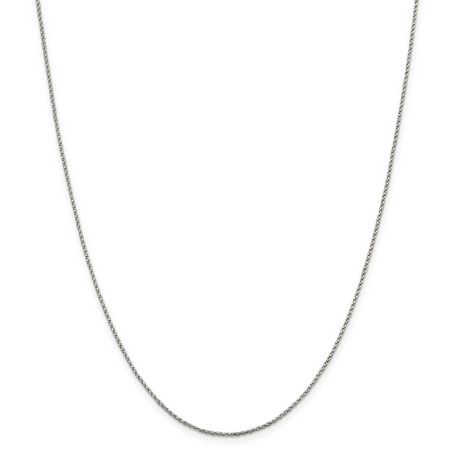 1.25mm Twisted Box Chain 14 Inch Sterling Silver QPE26-14