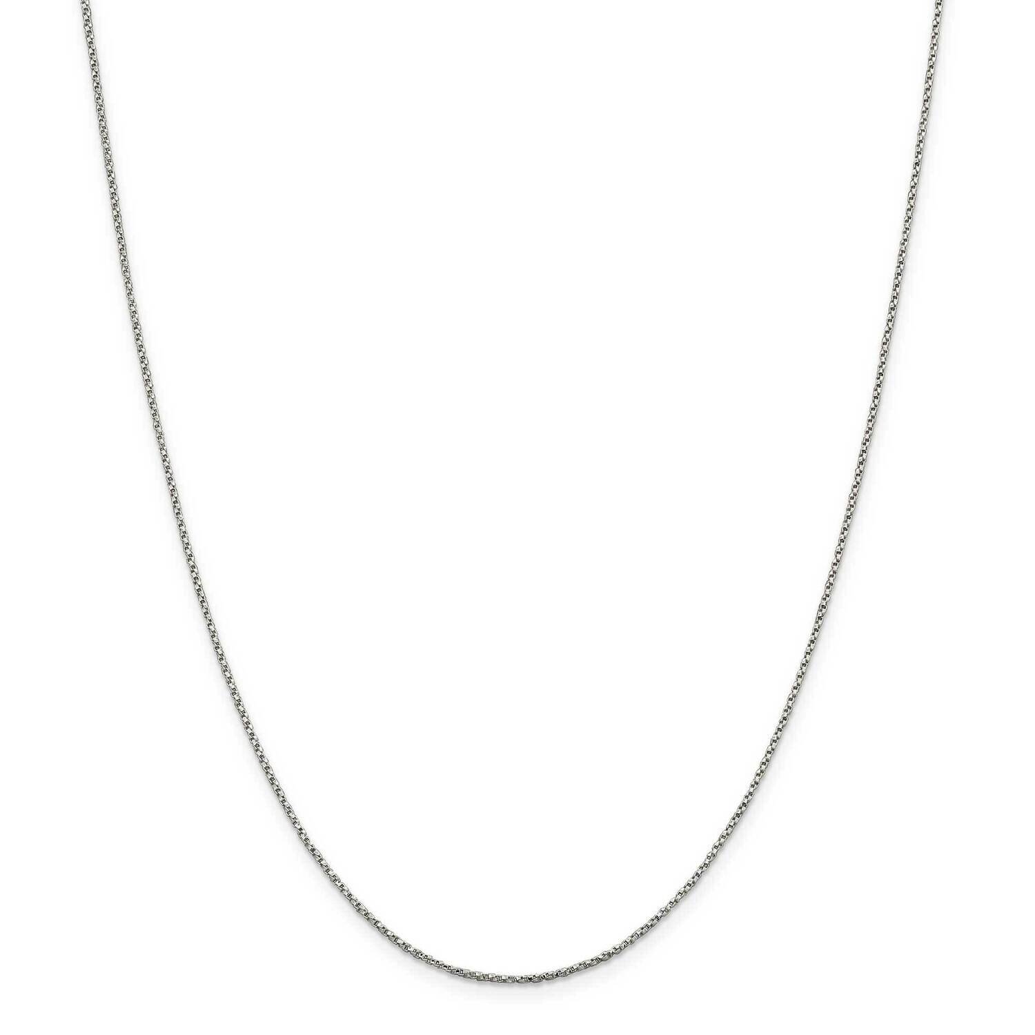 1.25mm Twisted Box Chain 28 Inch Sterling Silver QPE26-28, MPN: QPE26-28,
