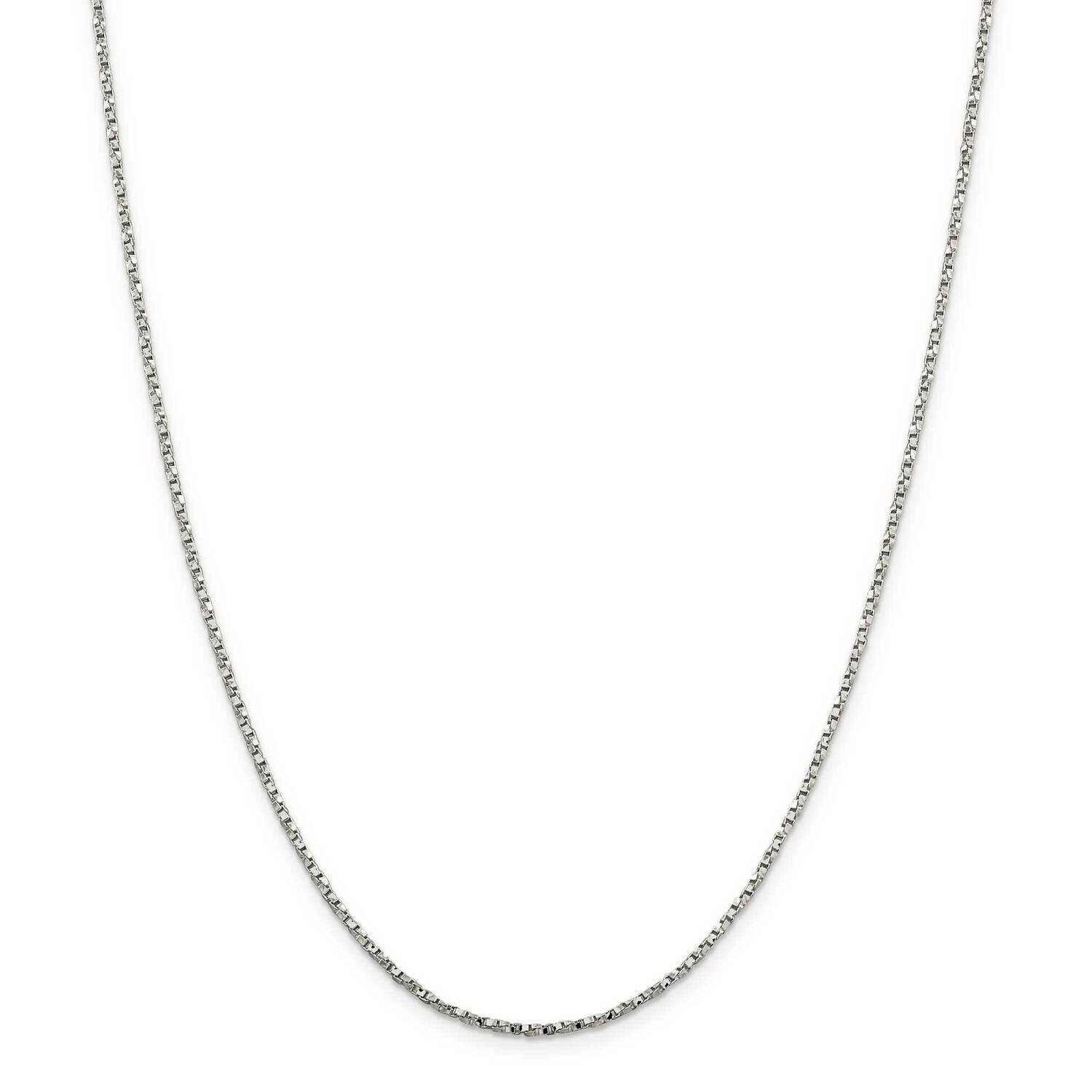 1.75mm Twisted Box Chain 26 Inch Sterling Silver QPE27-26, MPN: QPE27-26,