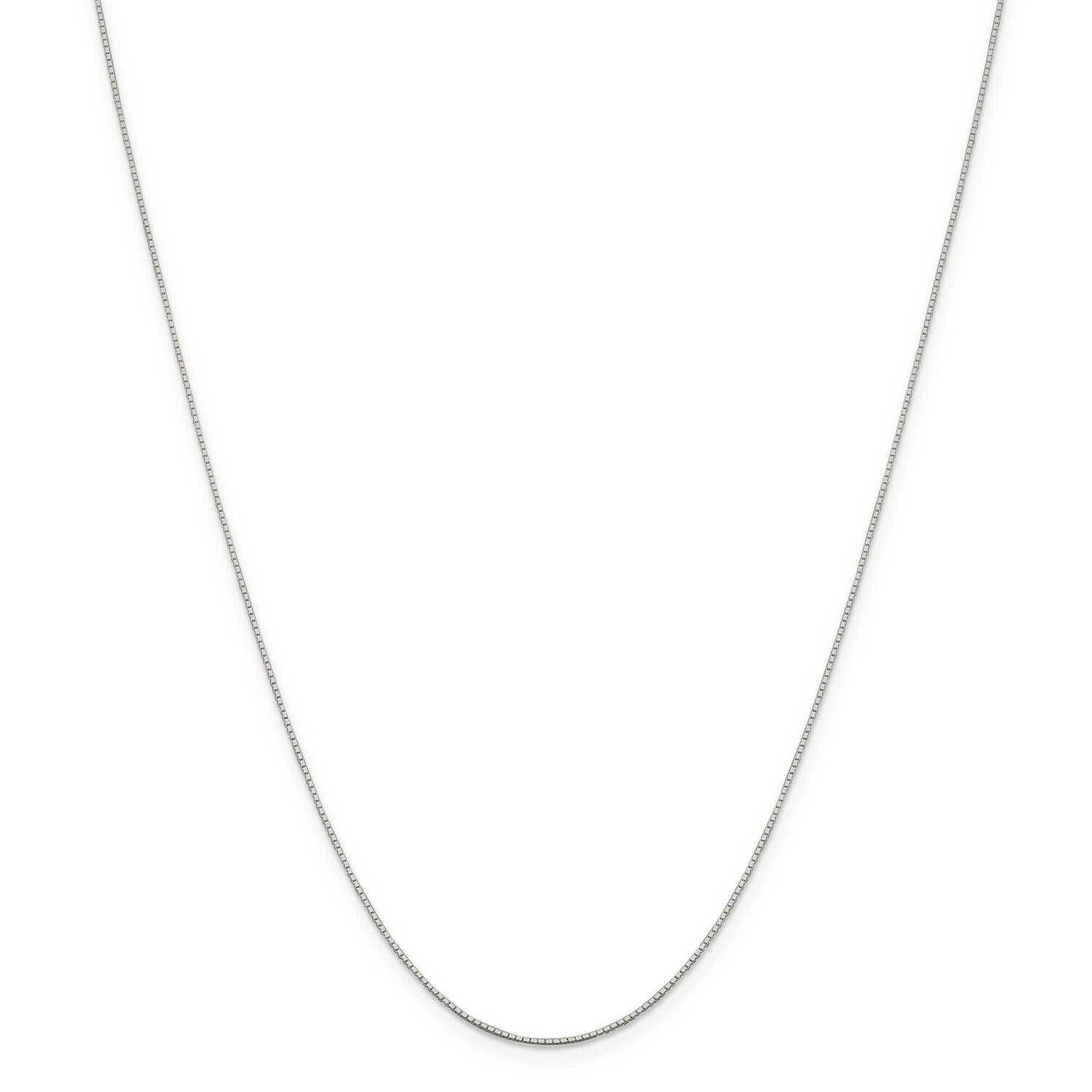 .6mm Mirror Box Chain with 4 Inch Extender 22 Inch Sterling Silver Rhodium-Plated QPE33RH-22, MPN: …