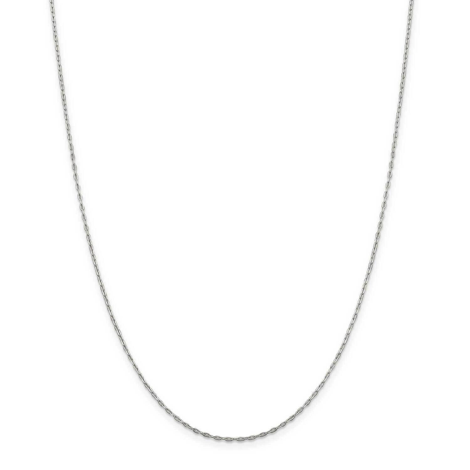 1.4mm Beveled Oval Cable Chain with 2 Inch Extender 18 Inch Sterling Silver QPE44E-18, MPN: QPE44E-…