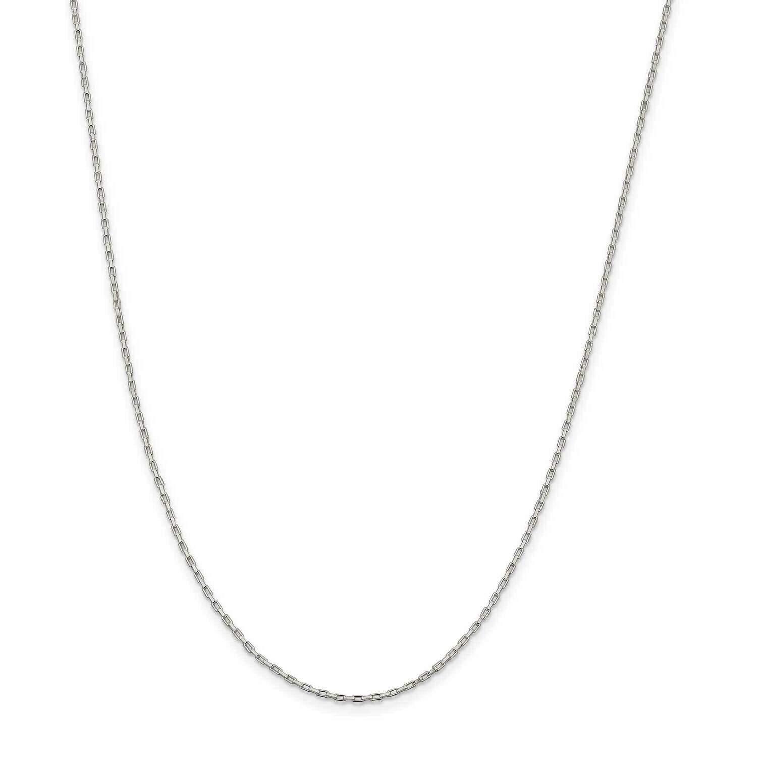 1.3mm Elongated Box Chain 22 Inch Sterling Silver QPE48-22, MPN: QPE48-22,