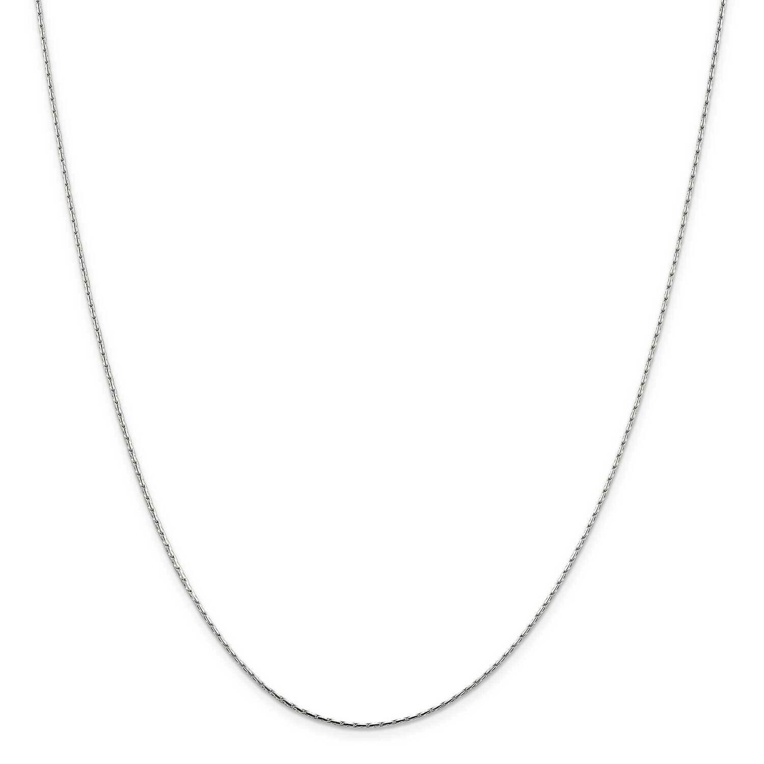 1mm Oval Box Chain 22 Inch Sterling Silver QPE50-22, MPN: QPE50-22,