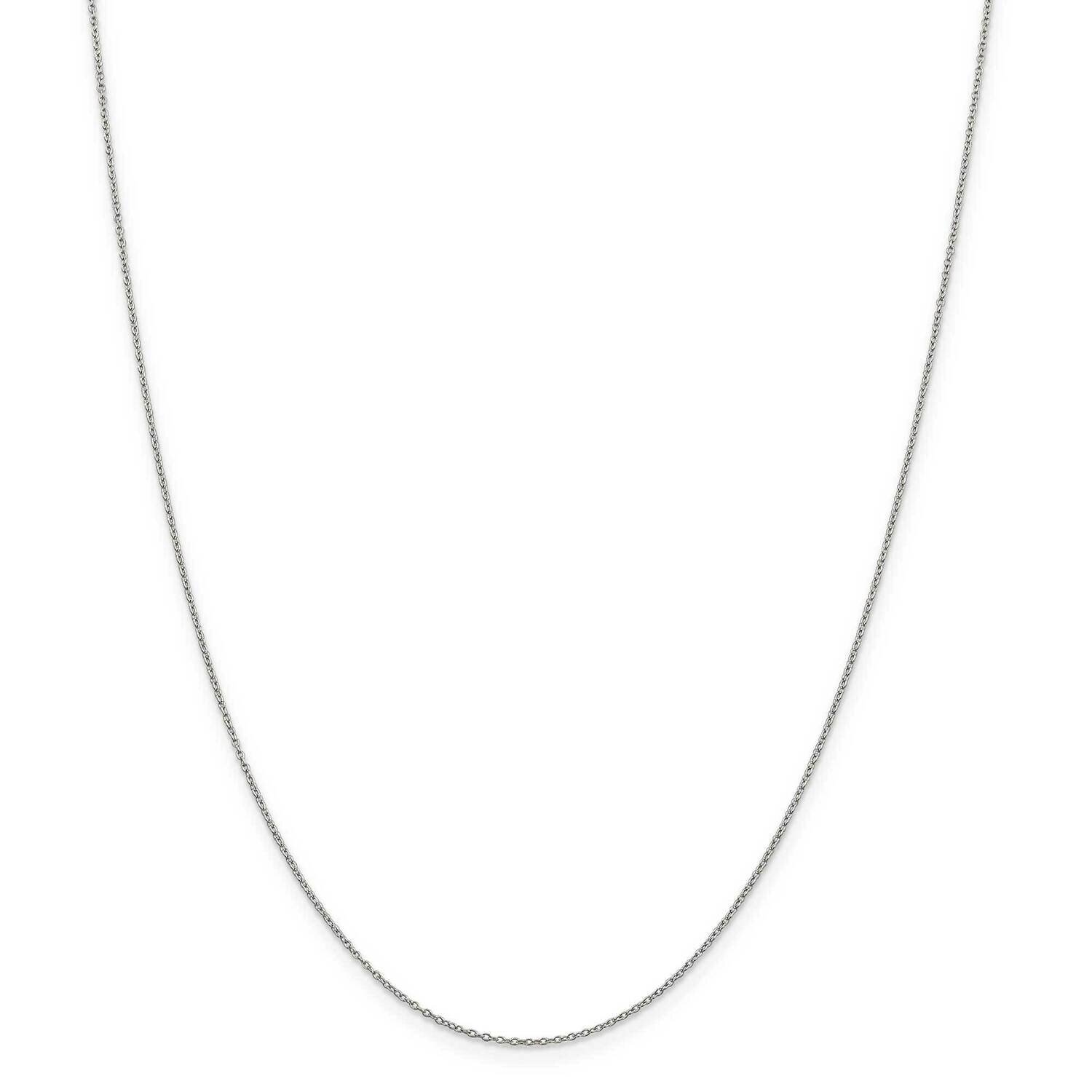 1mm Rhodium-Plated Cable Chain 20 Inch Sterling Silver QPE63R-20, MPN: QPE63R-20, 886774389127
