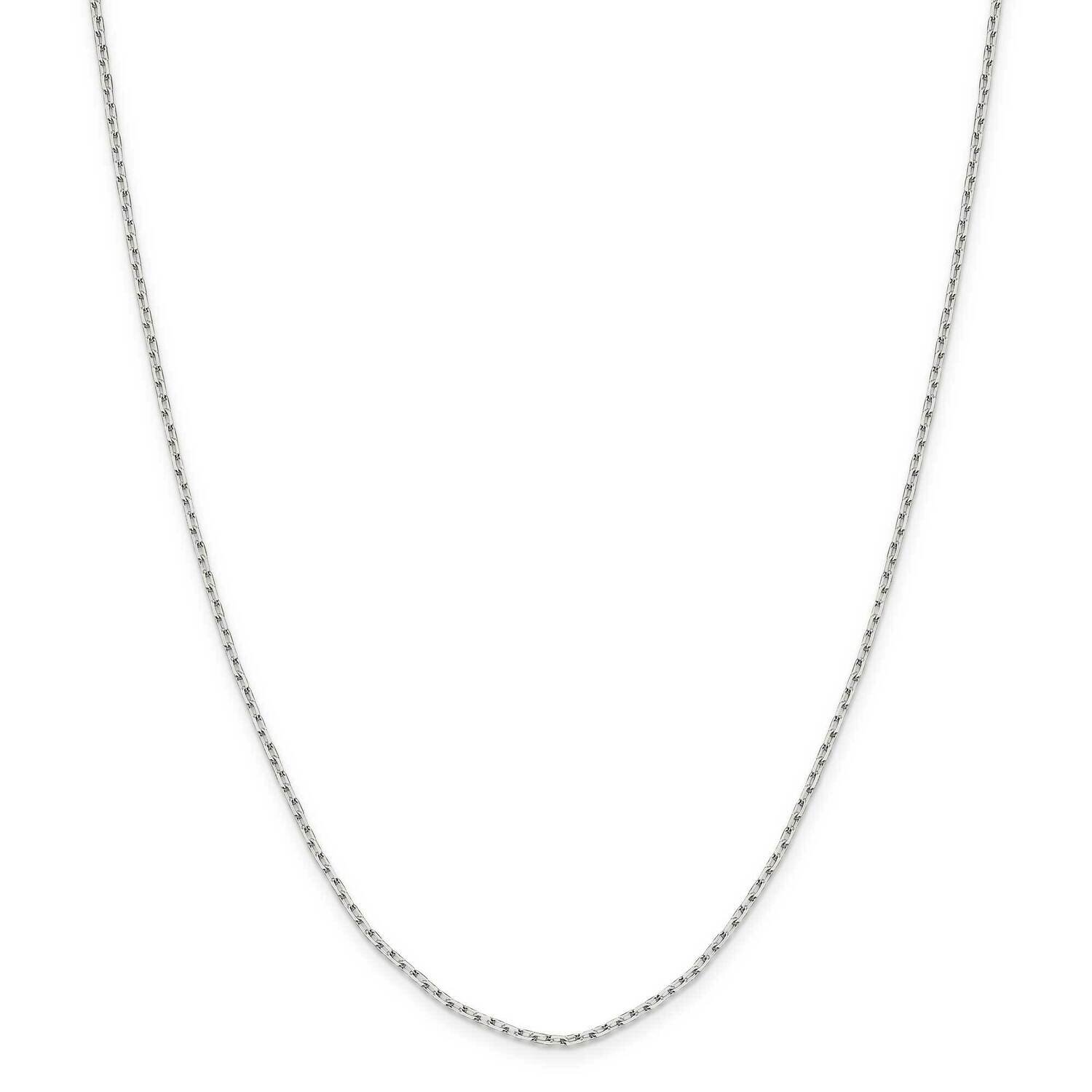 1.65mm Diamond-Cut Long Link Cable Chain with 2 Inch Extender 18 Inch Sterling Silver QPE69E-18