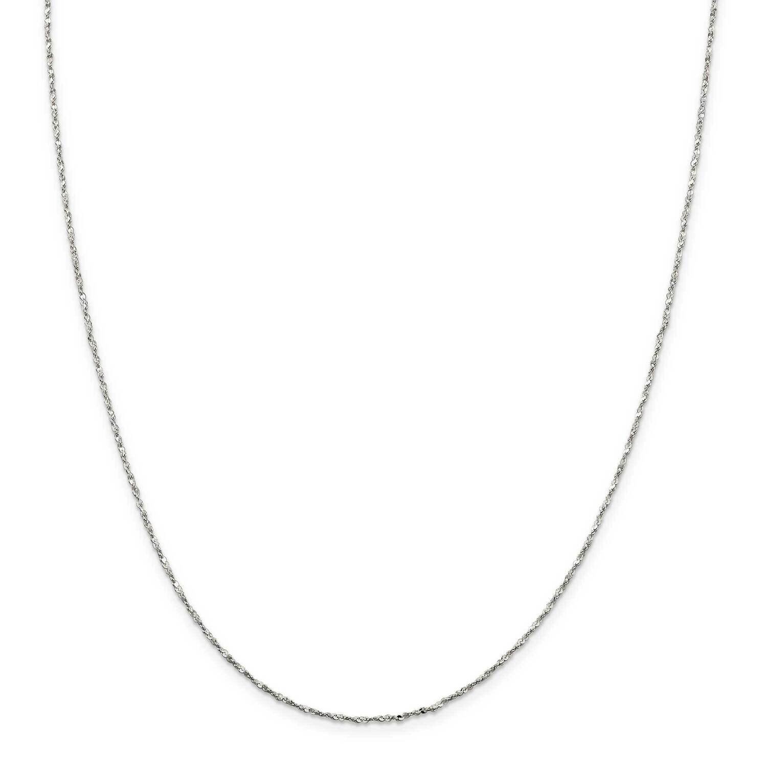 1.2mm Twisted Serpentine Chain 22 Inch Sterling Silver QPE70-22, MPN: QPE70-22,