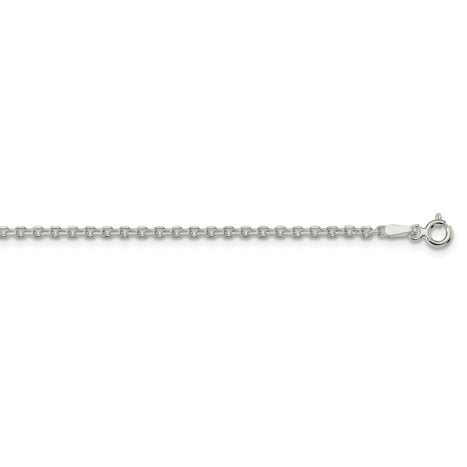 2.1mm Diamond-Cut Forzantina Cable Chain 24 Inch Sterling Silver QPE89-24, MPN: QPE89-24,