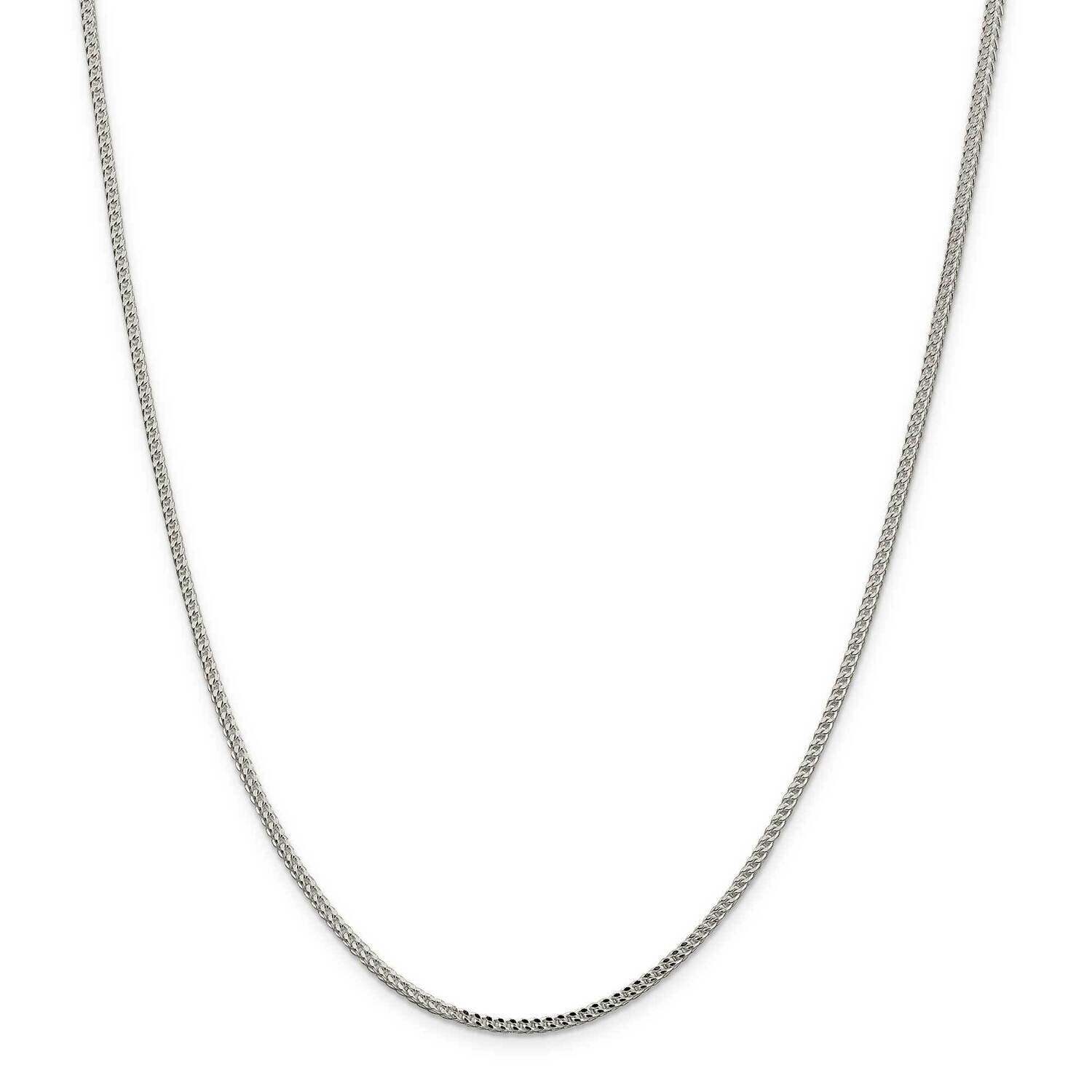2mm Diamond-Cut Square Franco Chain 26 Inch Sterling Silver QQF060-26, MPN: QQF060-26,