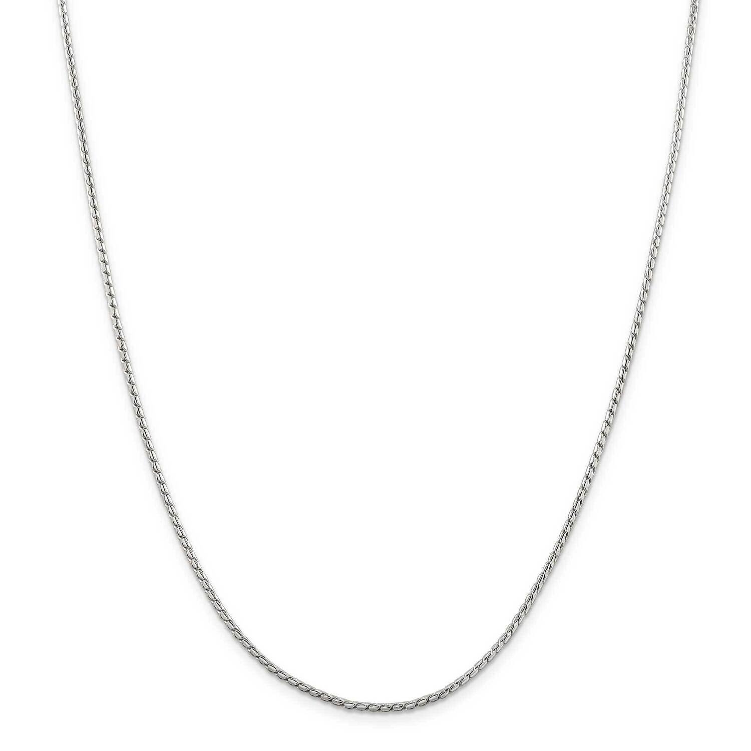 1.75mm Round Franco Chain 22 Inch Sterling Silver QRF080-22, MPN: QRF080-22,