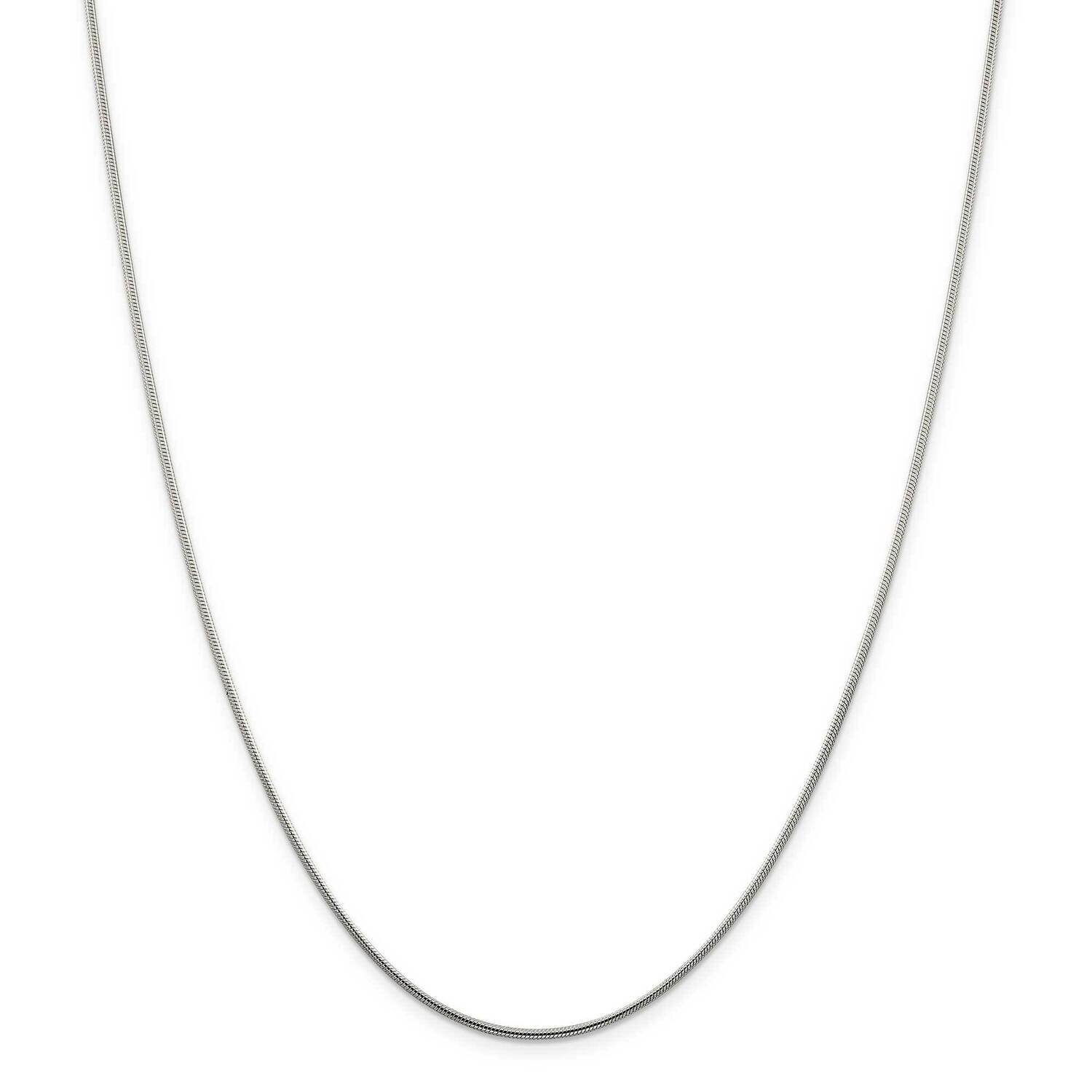 1.25mm Snake Chain with 2 Inch Extender 18 Inch Sterling Silver QSN040E-18