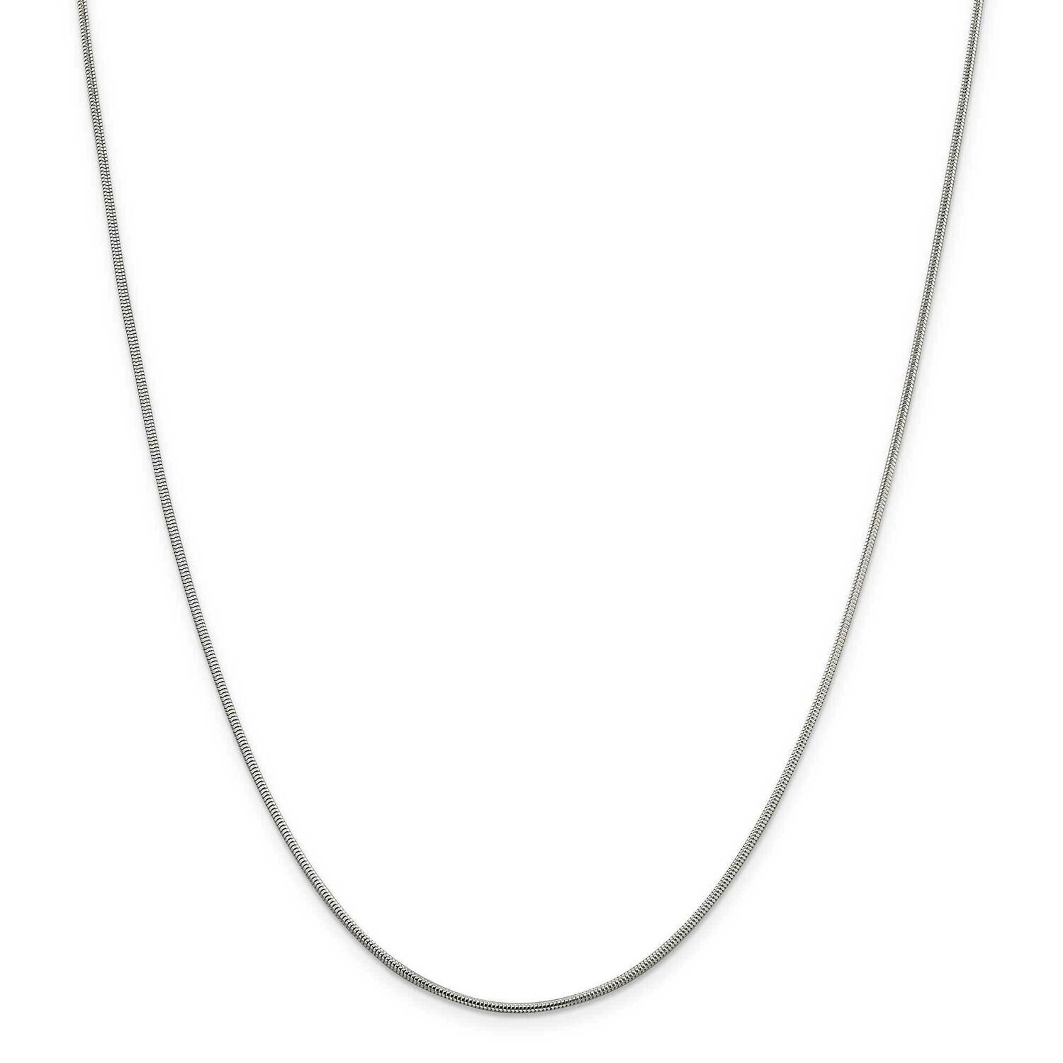 1.5mm Round Snake Chain 26 Inch Sterling Silver QSNL045-26, MPN: QSNL045-26,
