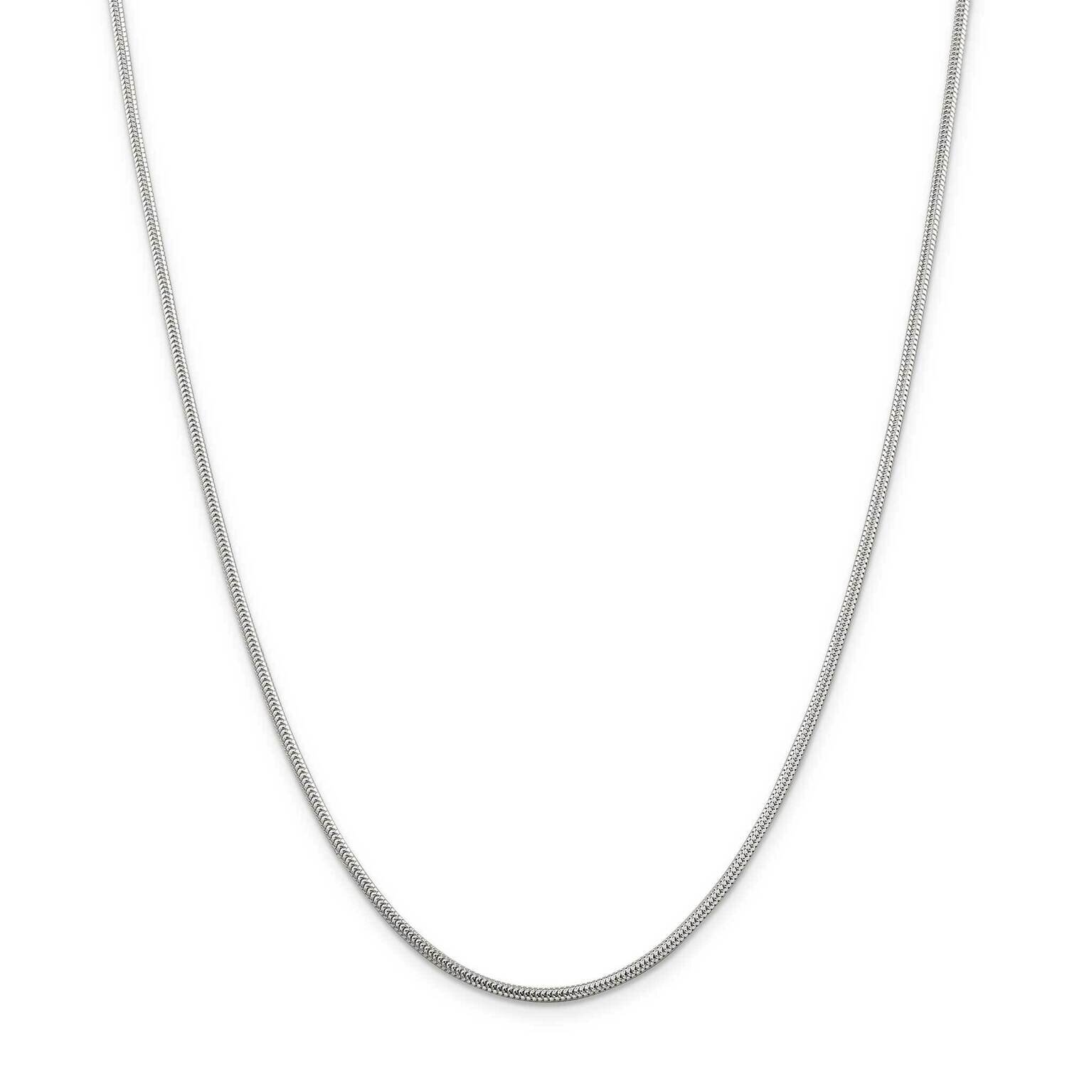 1.6mm Round Snake Chain 22 Inch Sterling Silver QSNL050-22, MPN: QSNL050-22, 191101768569