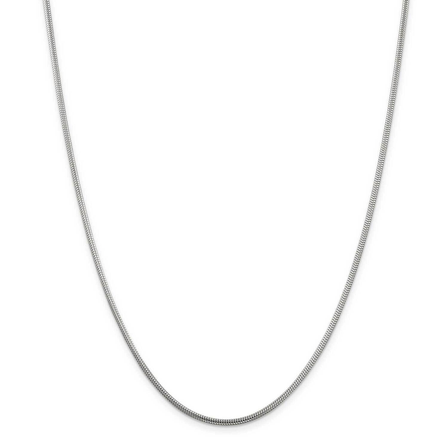 2mm Round Snake Chain 22 Inch Sterling Silver QSNL060-22, MPN: QSNL060-22,