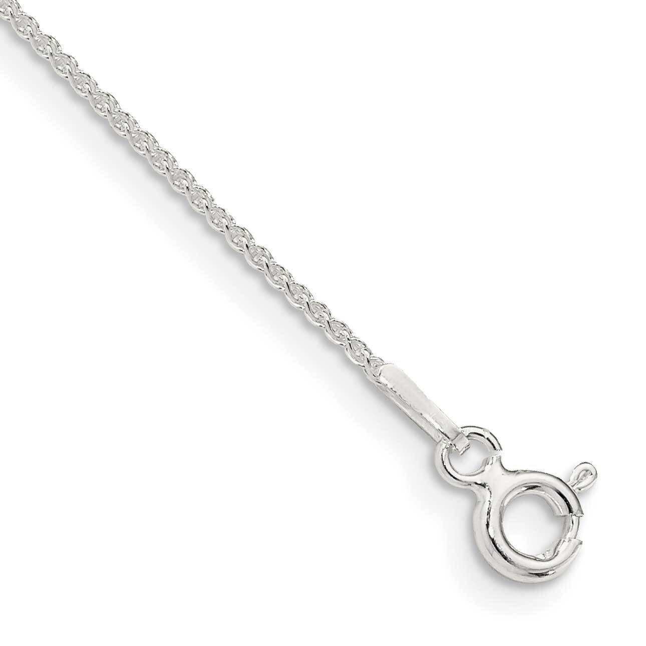1mm Round Spiga Chain Anklet 9 Inch Sterling Silver QSP025-9, MPN: QSP025-9, 196904160930