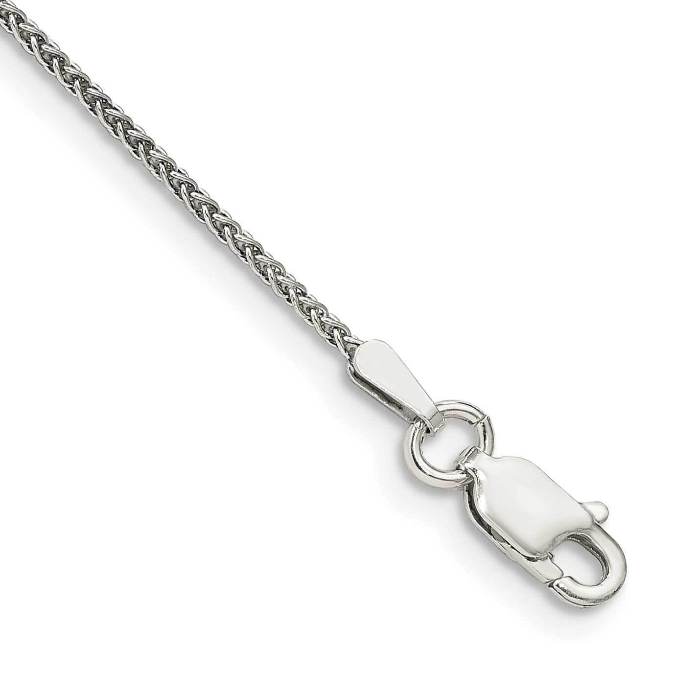 1.25mm Round Spiga Chain Anklet 10 Inch Sterling Silver QSP030-10, MPN: QSP030-10, 196904160794